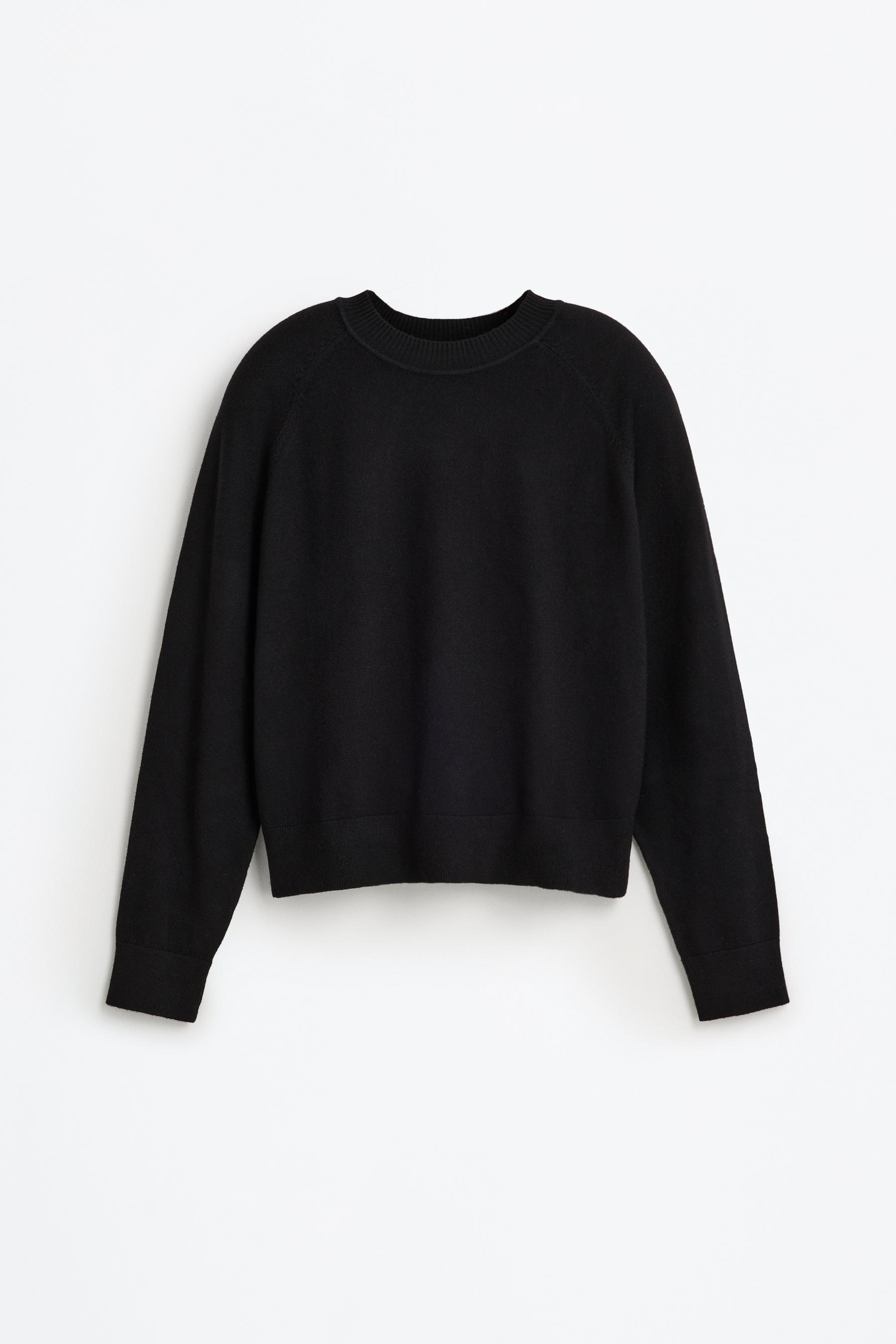 Round neck sweater — BLACK