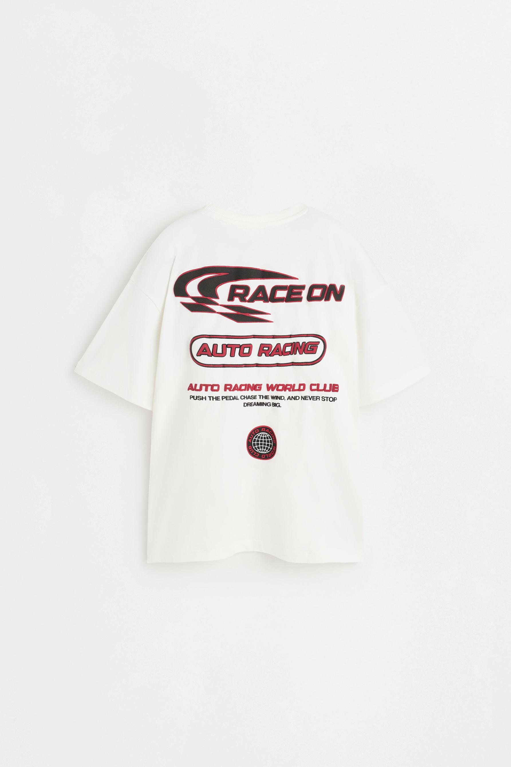 Racing print T-shirt — OFF WHITE