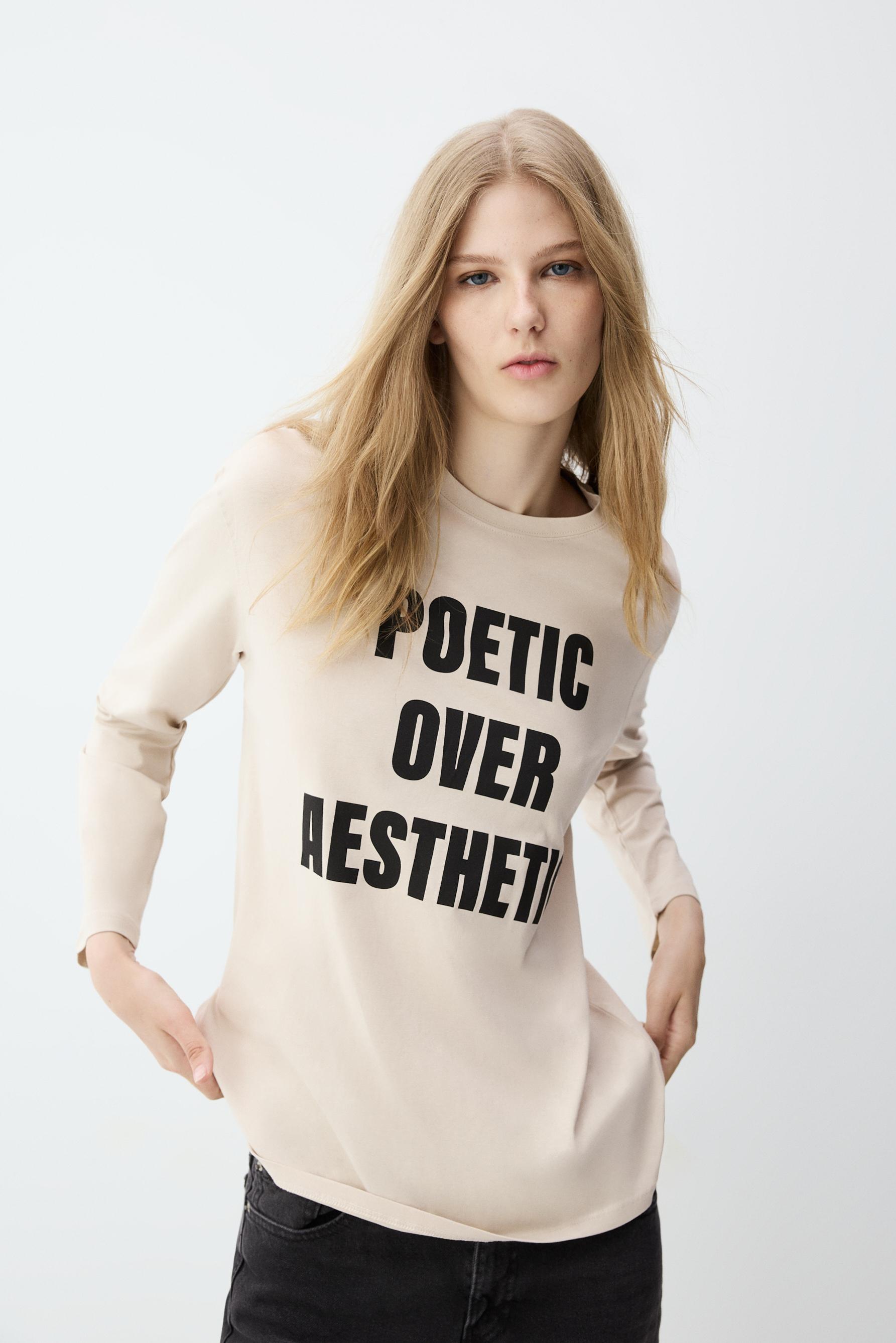 Camiseta manga larga estampada