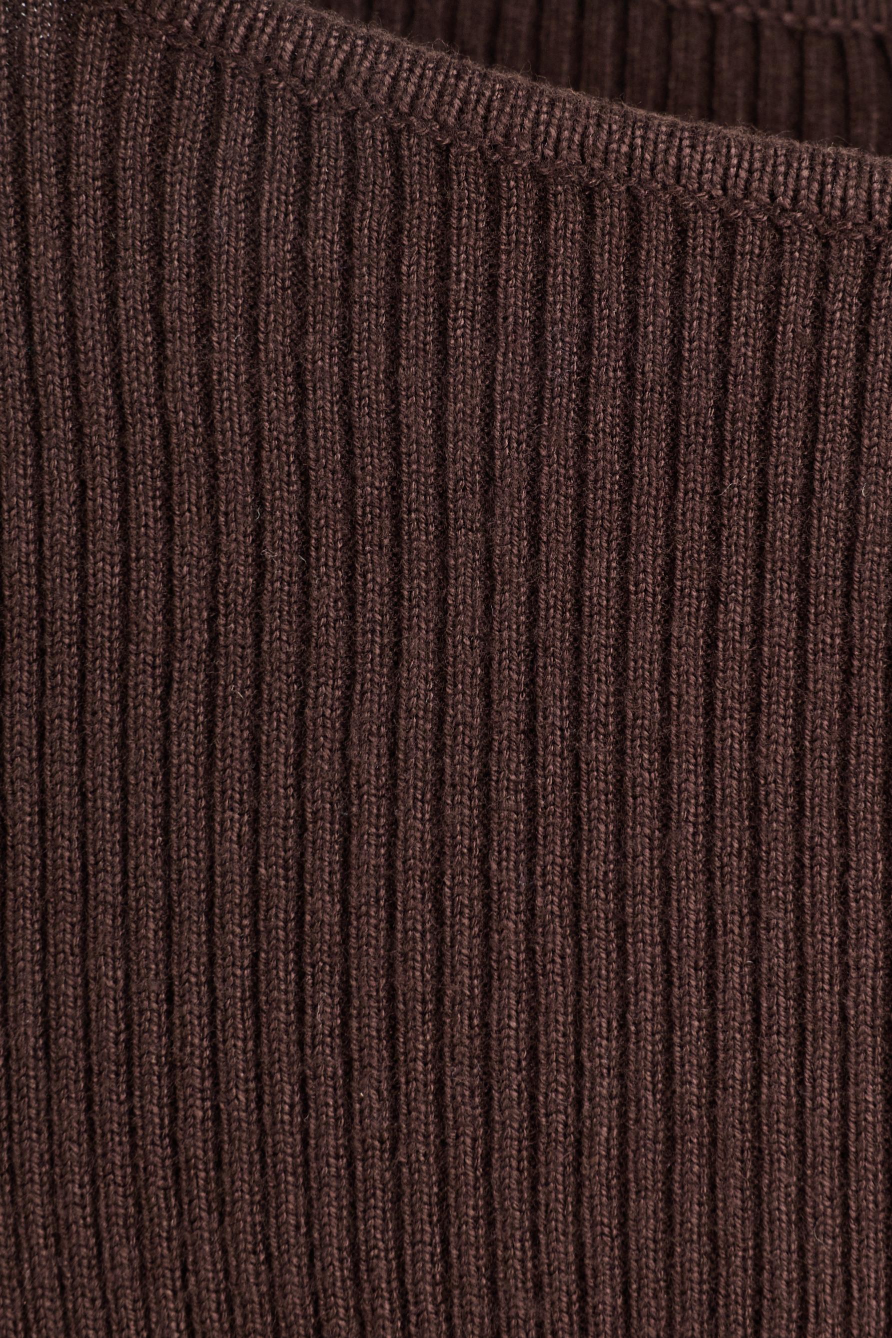 Basic rib sweater — BROWN
