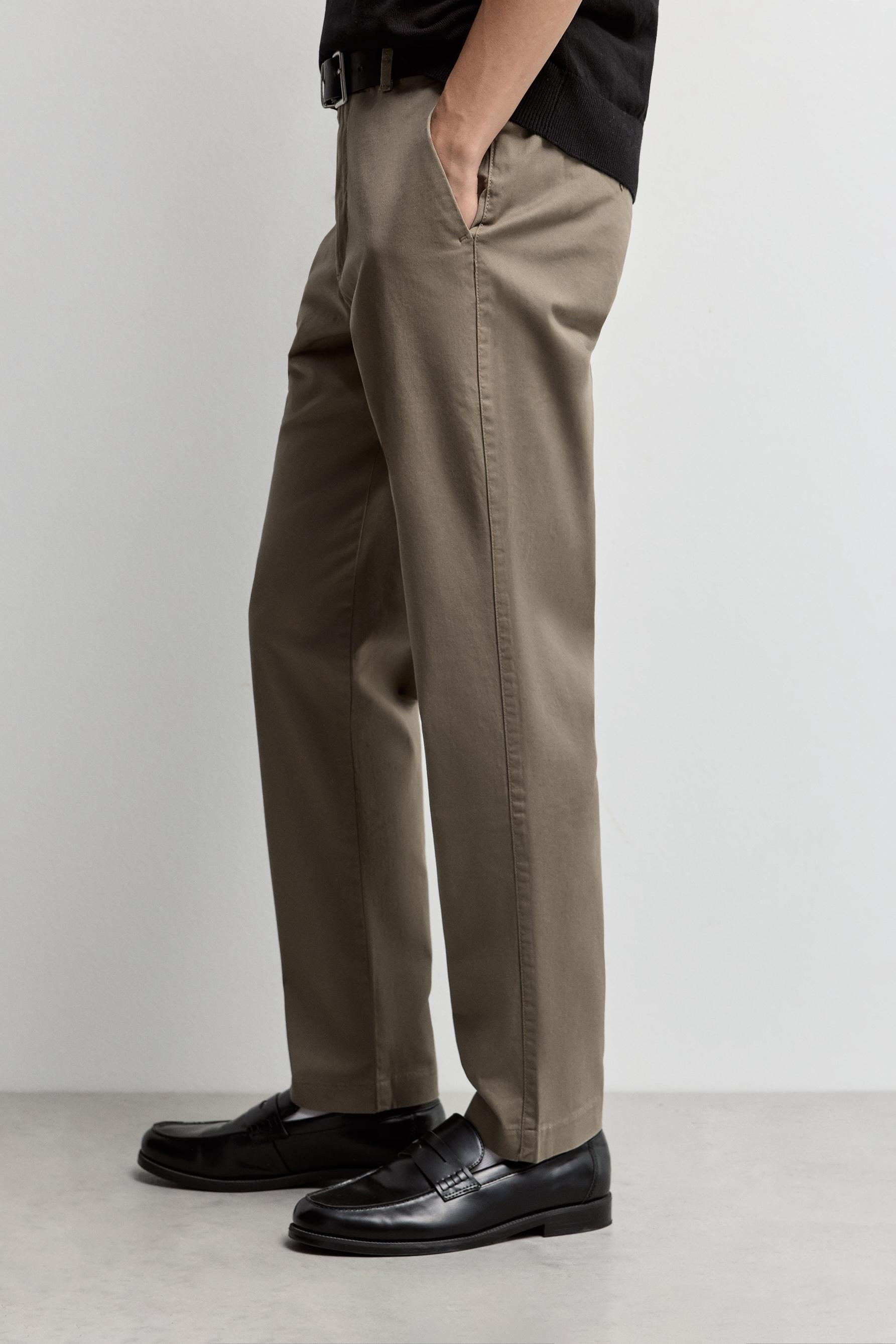 Slim fit chino trousers — KHAKI