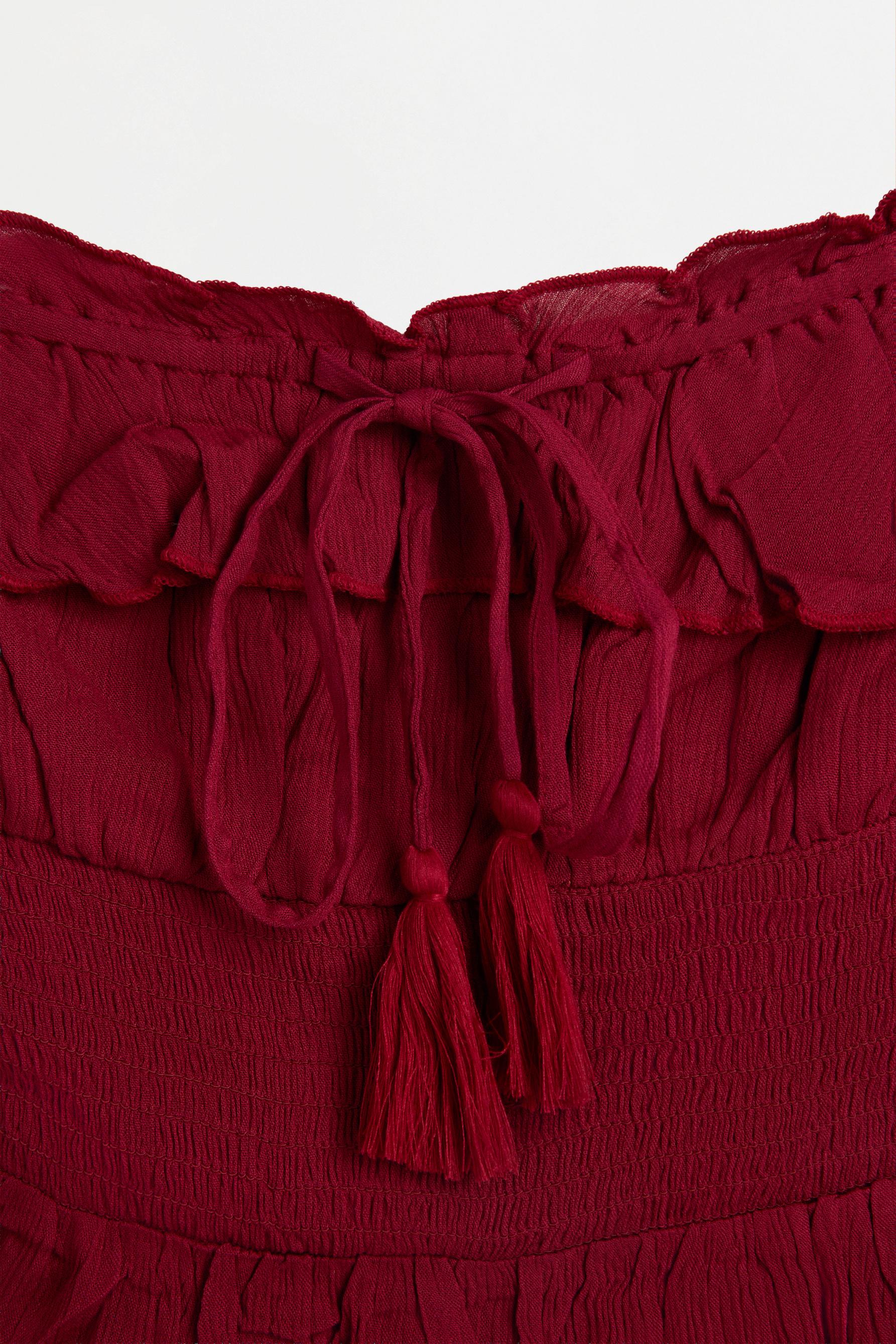 Ruffled top — MAROON