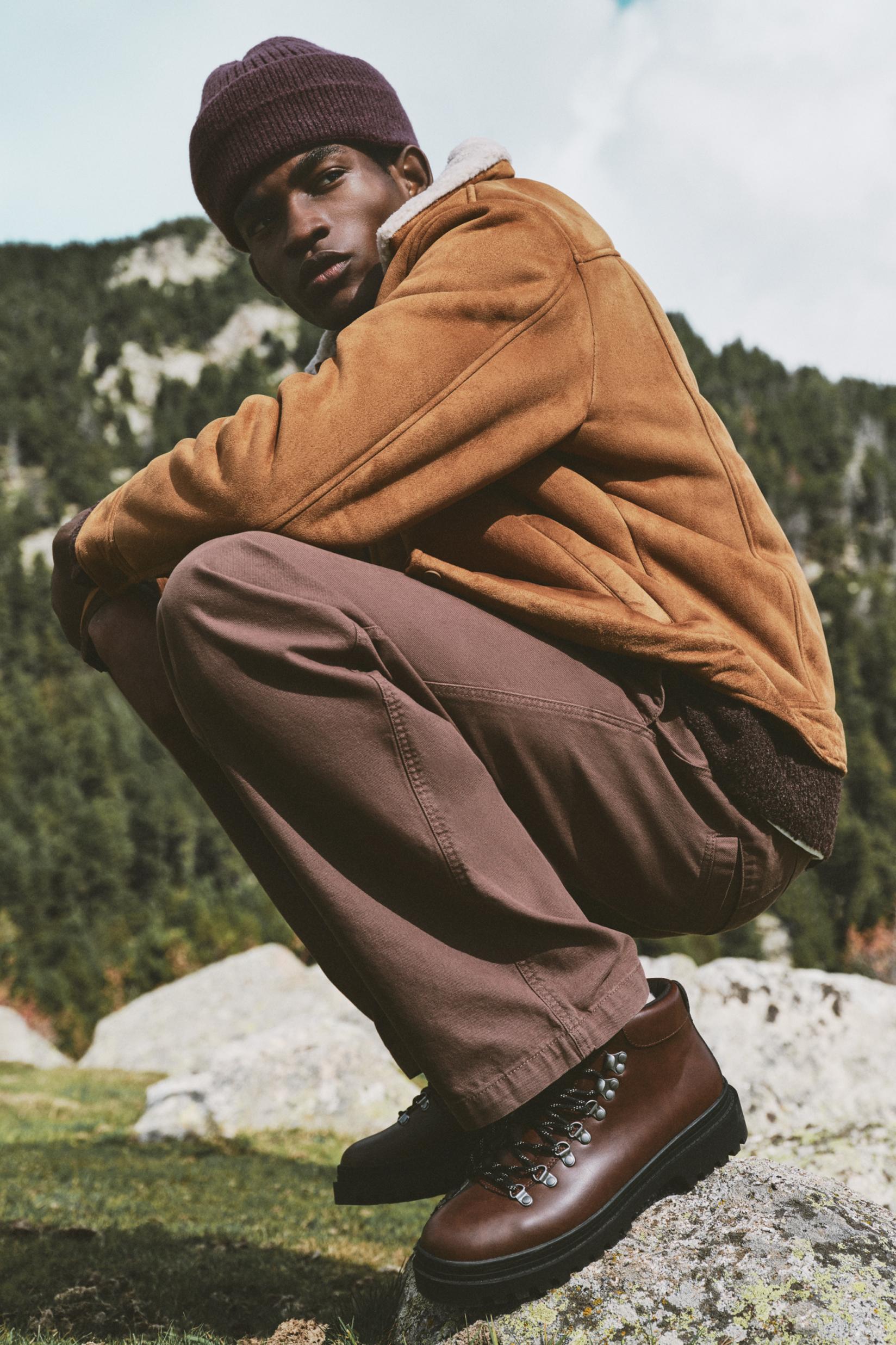 Lace-up hiking boots — BROWN