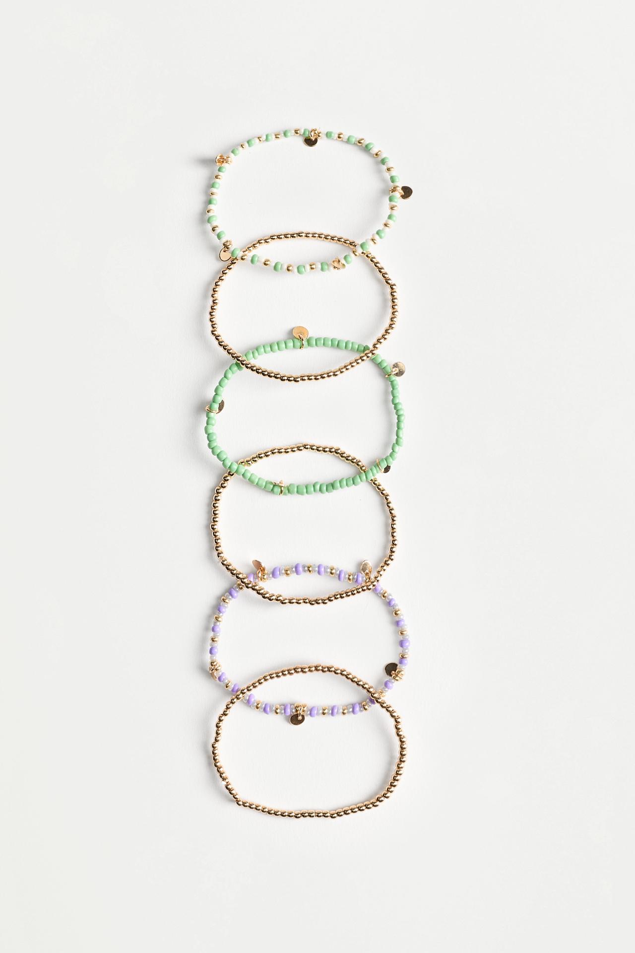 Assorted bracelets (6-pack) — GREEN