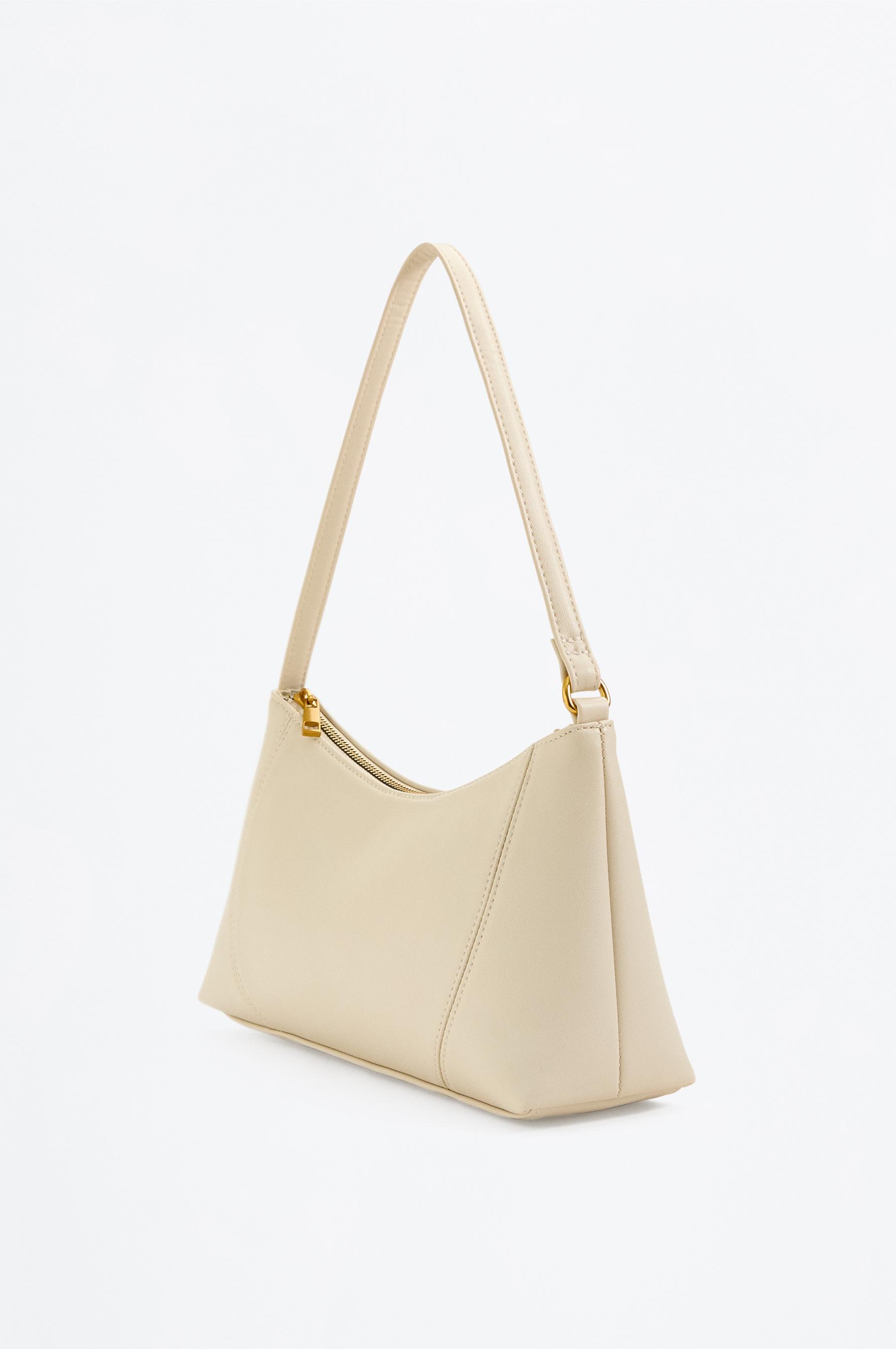 Textured shoulder bag — ECRU