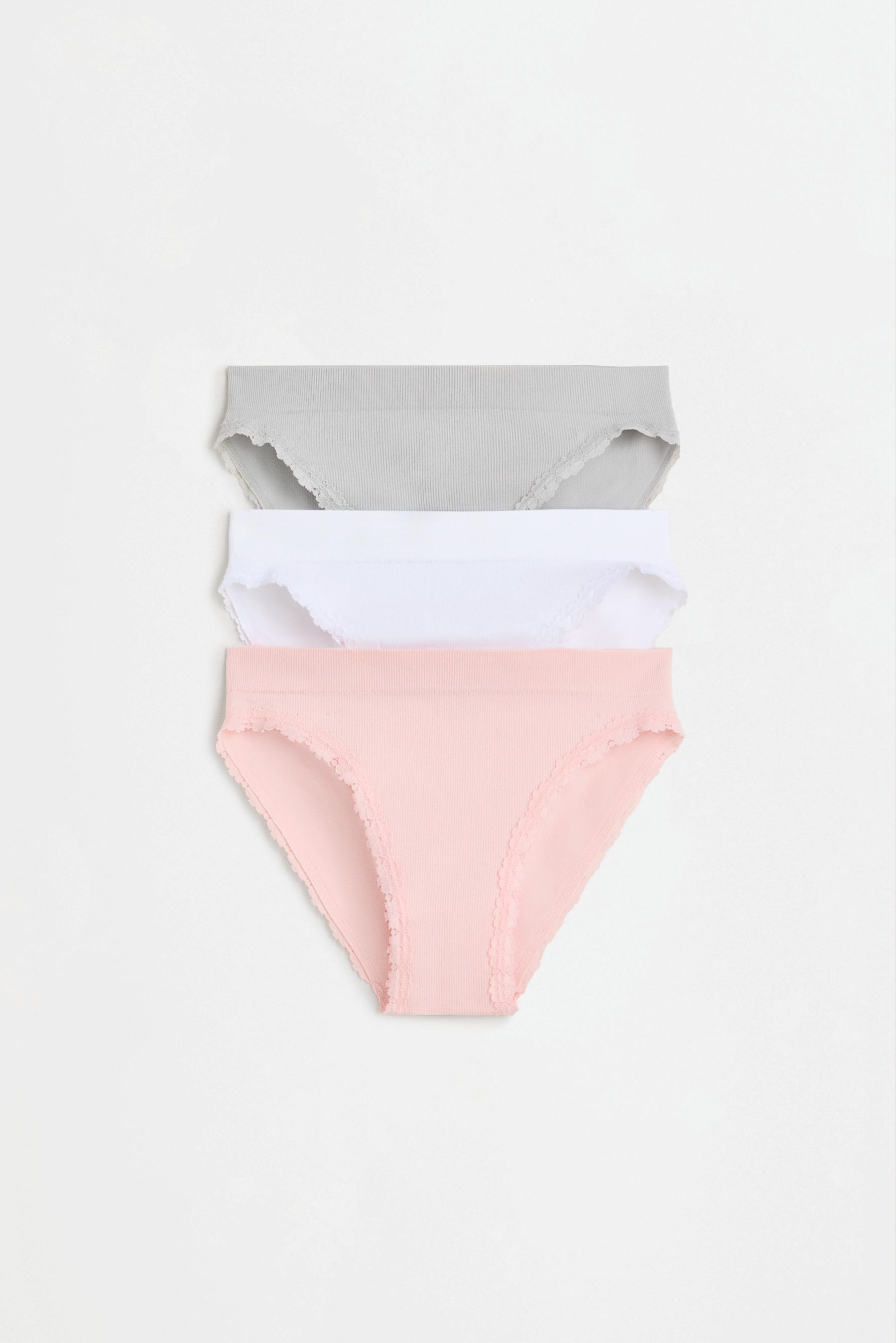 Floral lace briefs (3-pack) — PINK