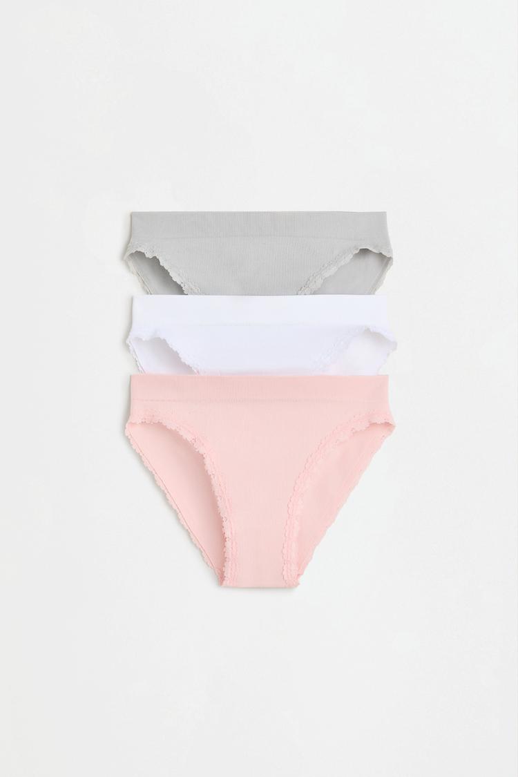Floral lace briefs (3-pack) — PINK