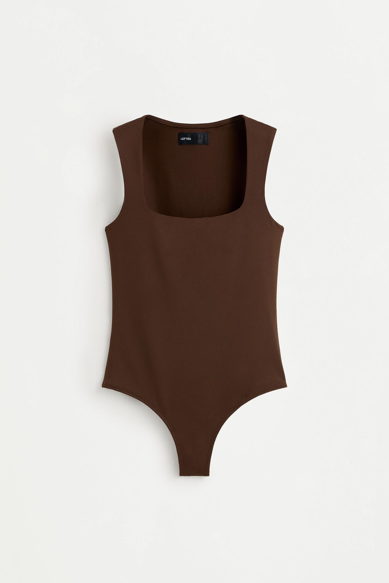Polyamide strap bodysuit — BROWN