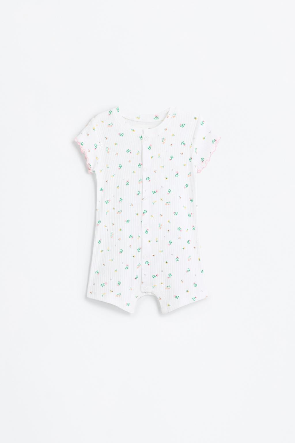 Pijama estampado canalé entero
