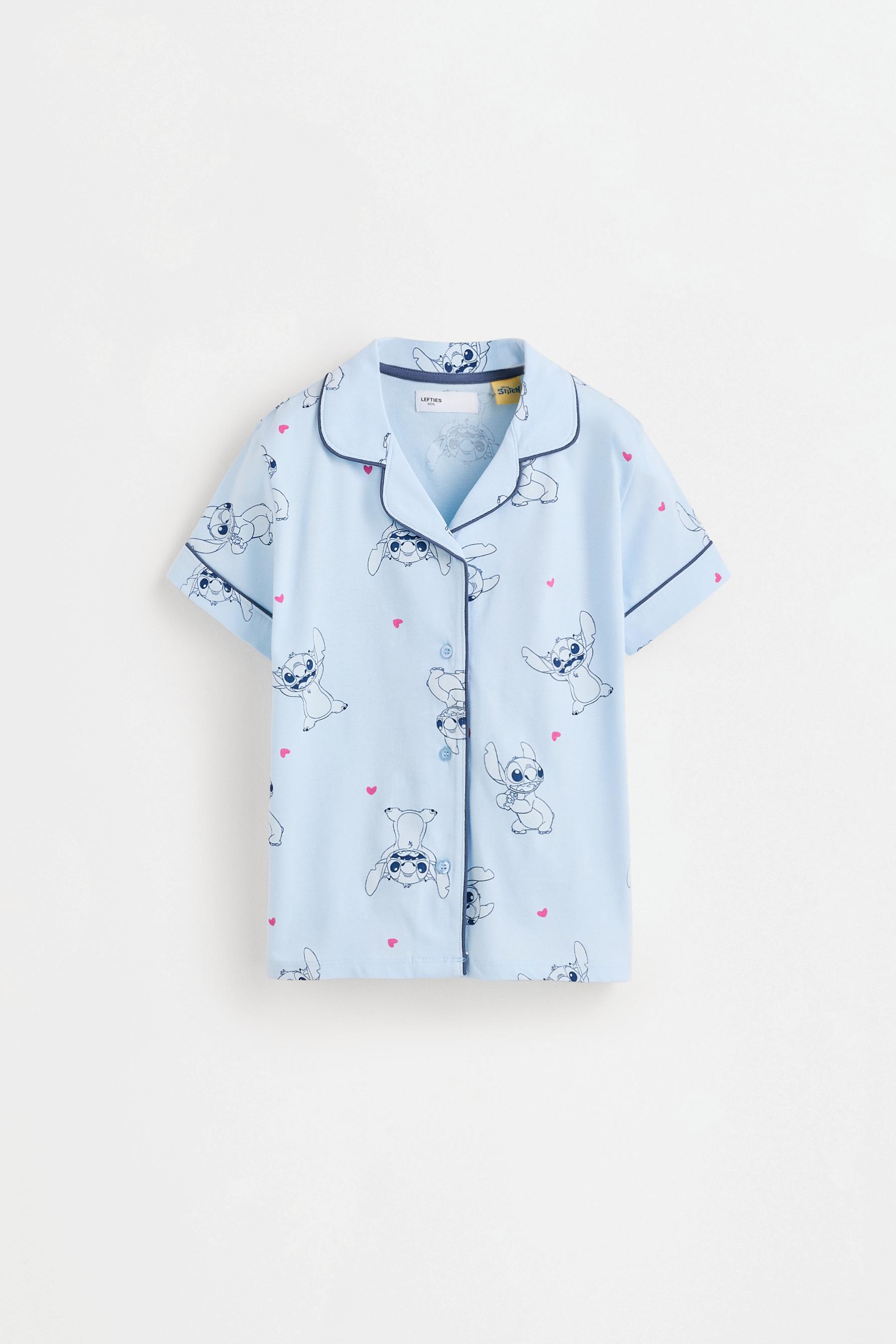 Stitch ©Disney short pyjamas with eye mask — PALE BLUE