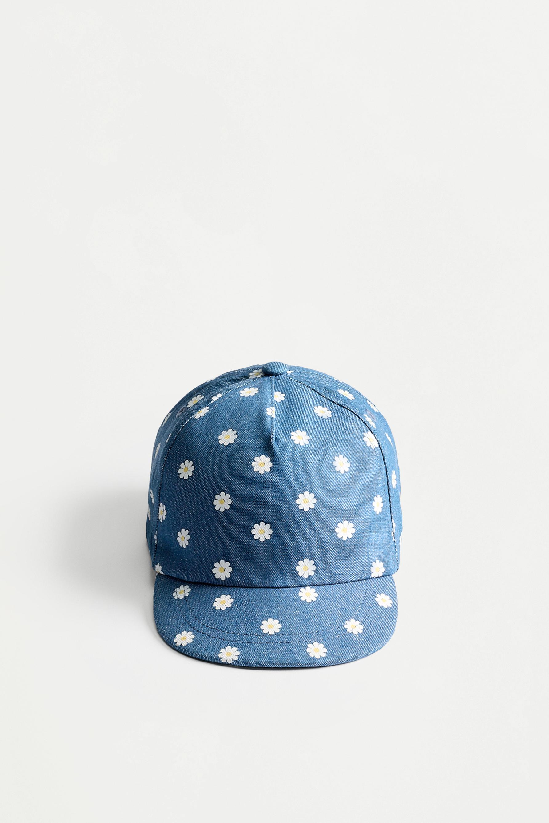 Floral cap — BLUE/WHITE