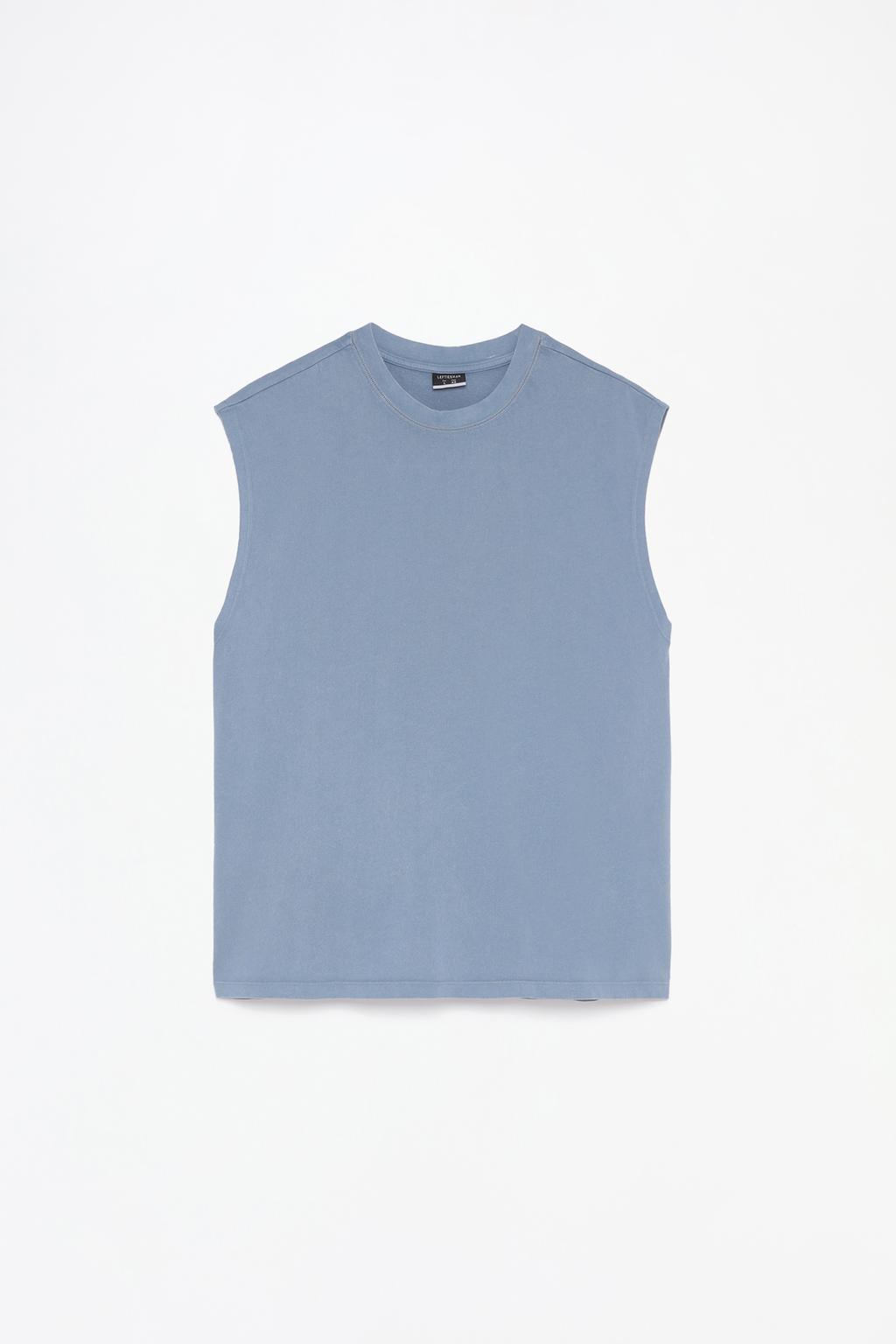 Faded-effect sleeveless T-shirt