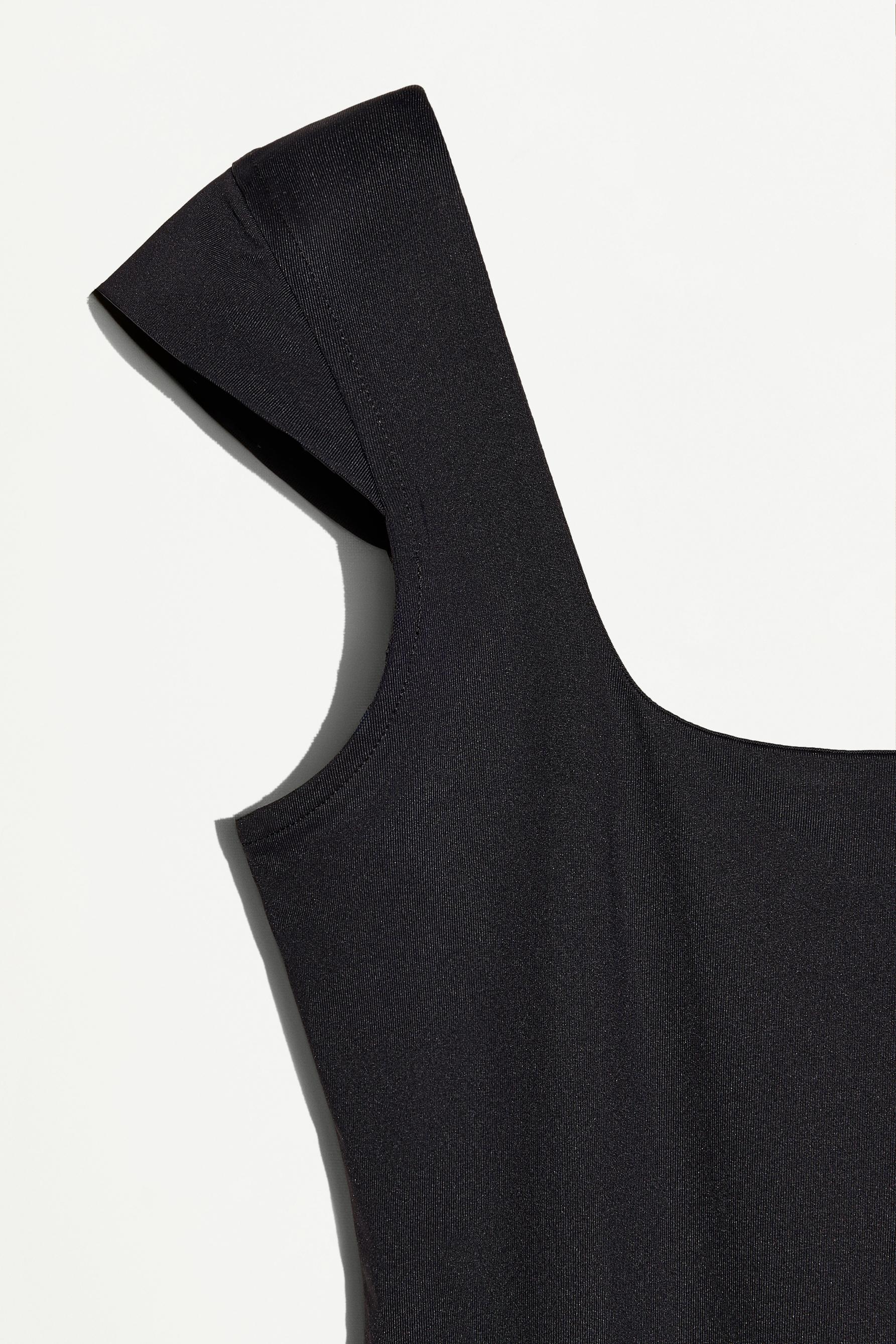 Short sleeve polyamide bodysuit — BLACK