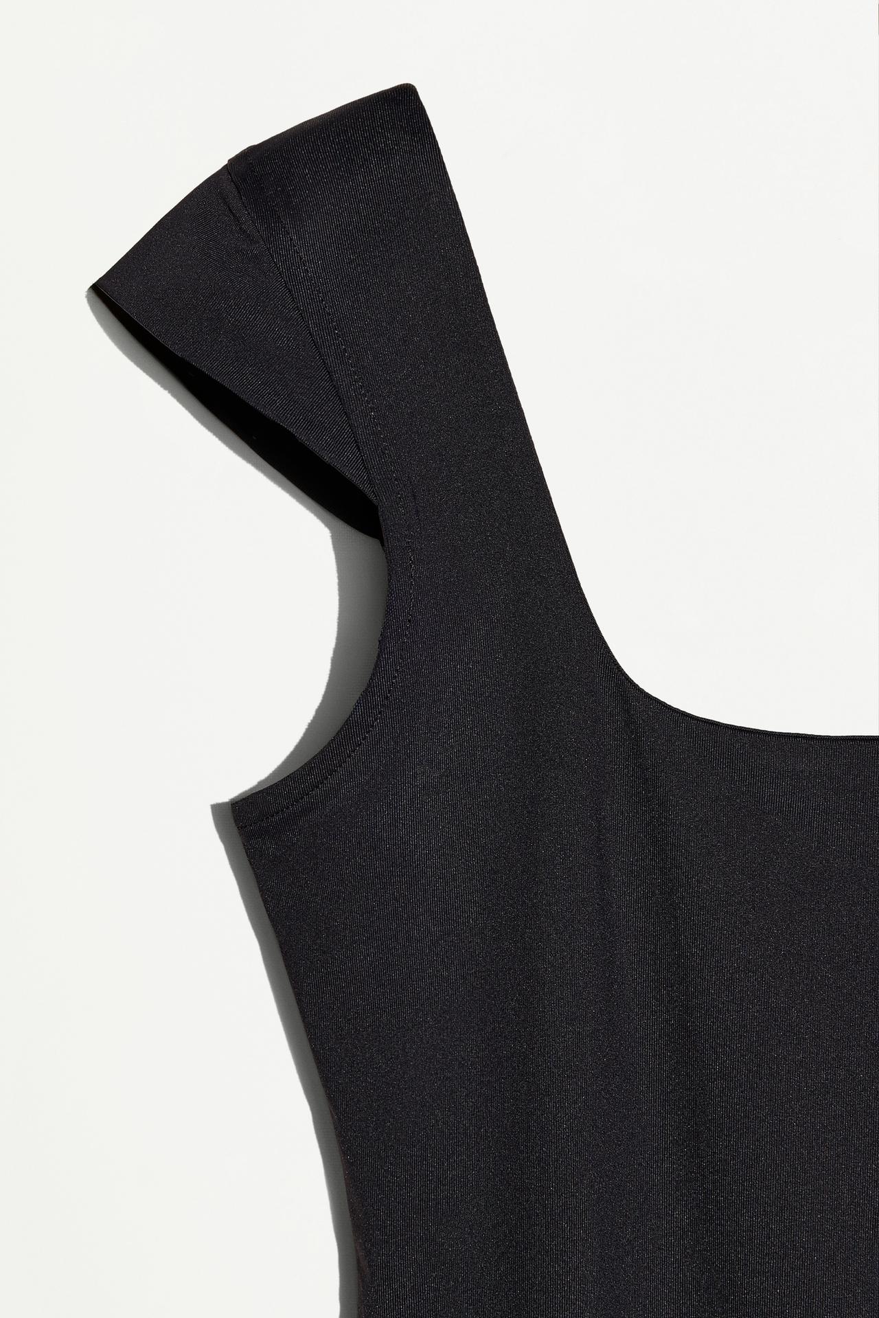 Short sleeve polyamide bodysuit — BLACK