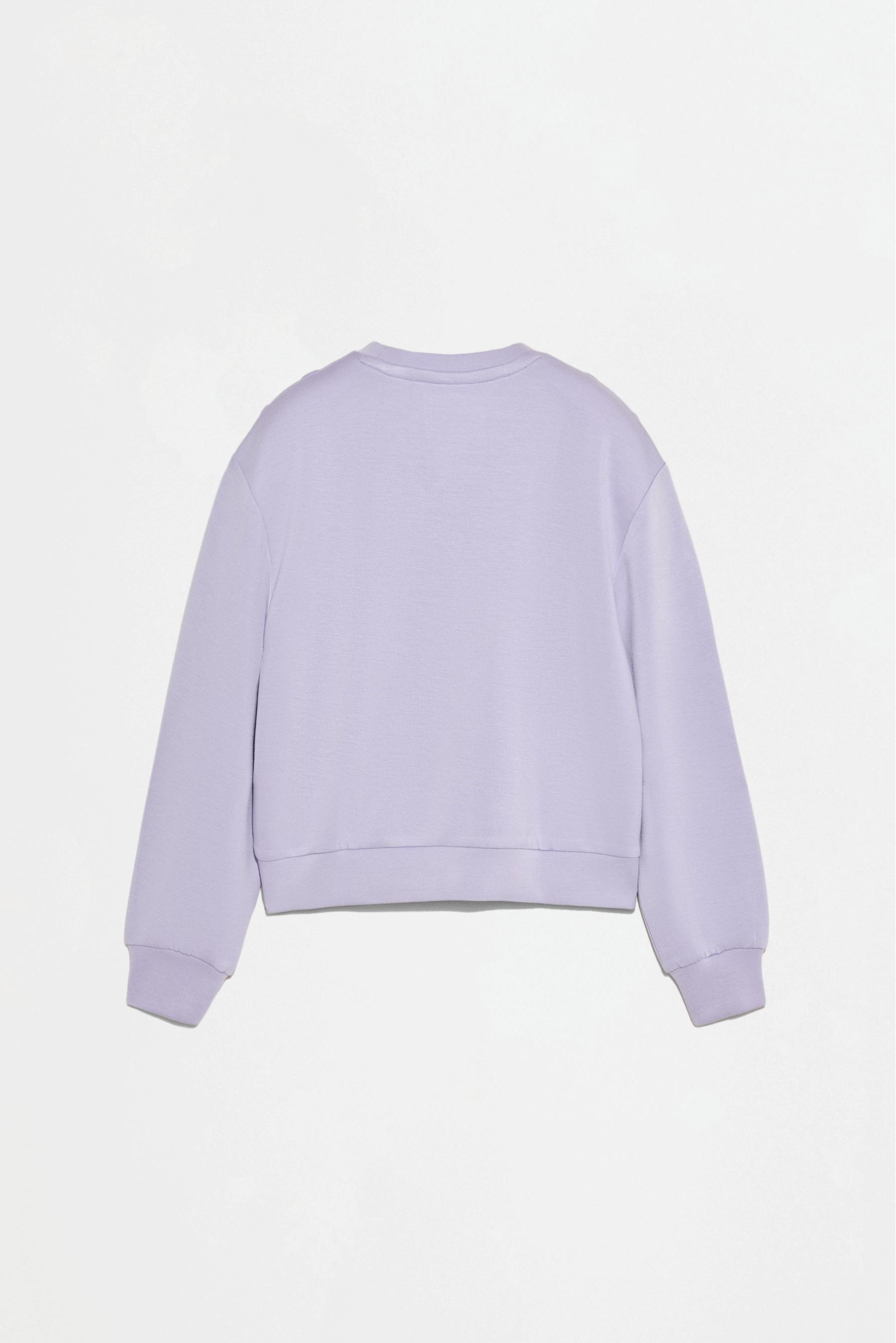 Viscose sweatshirt with buttons — DARK MULBERRY