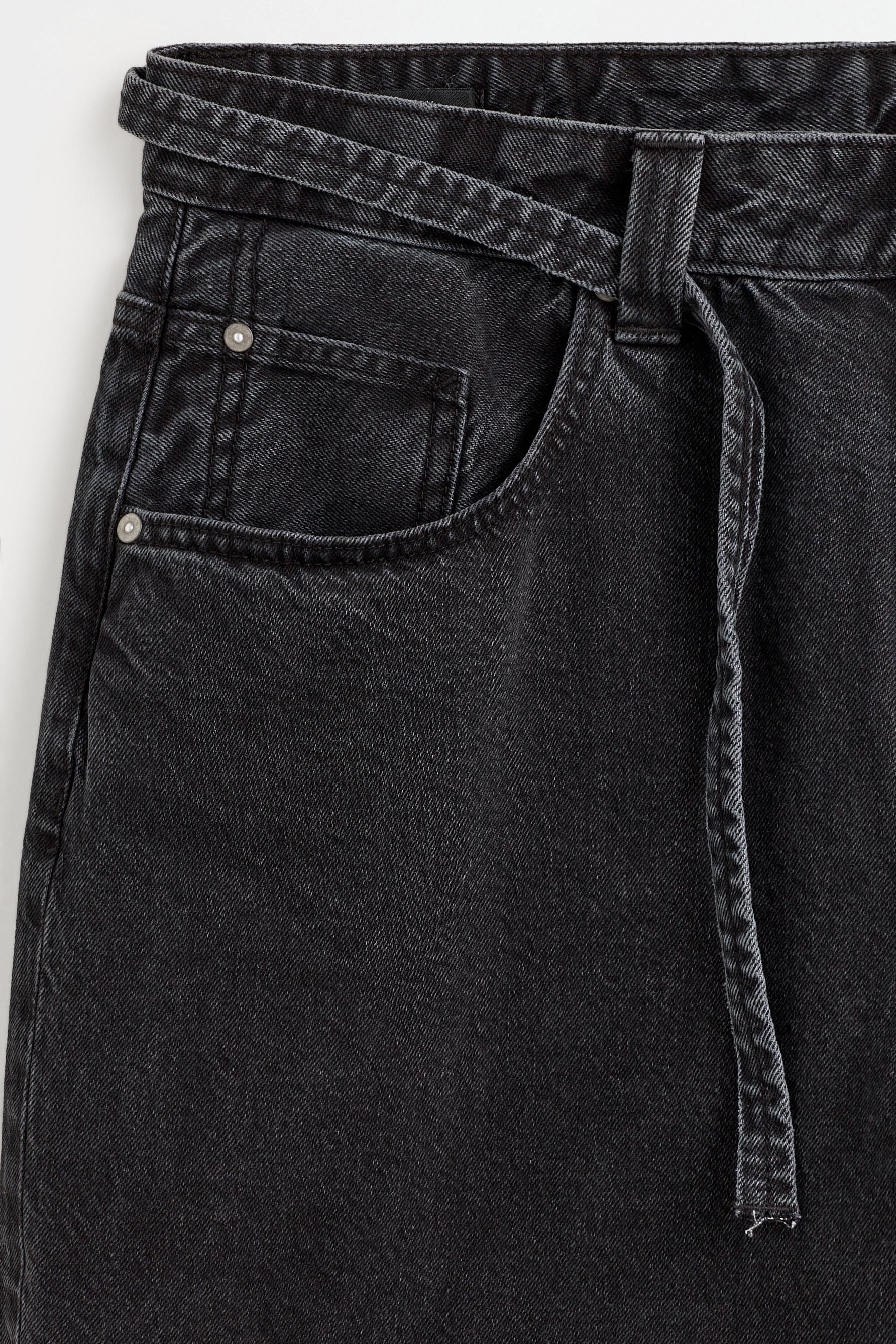 Baggy denim Bermuda shorts — BLACK