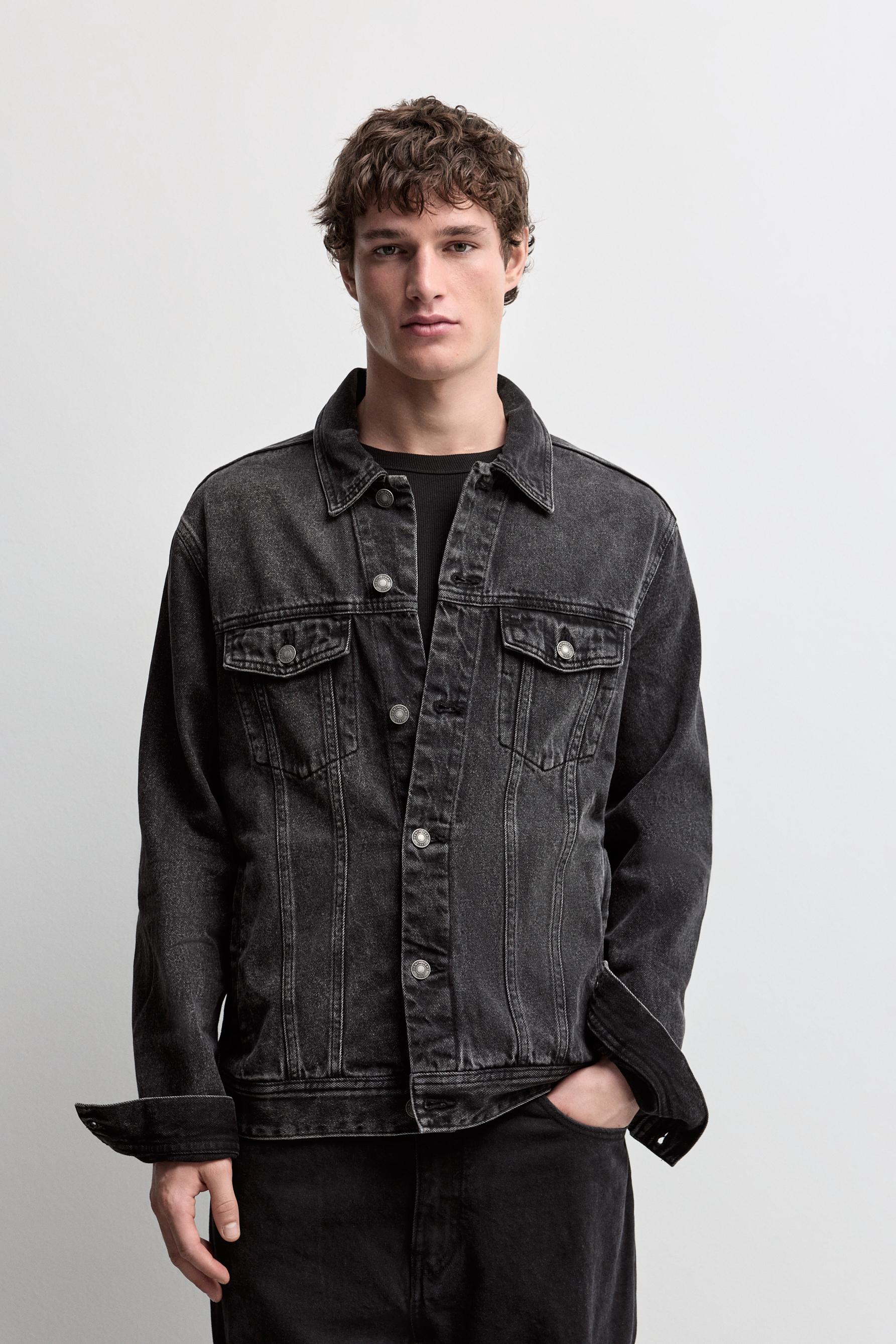 Basic denim jacket — FADED BLACK