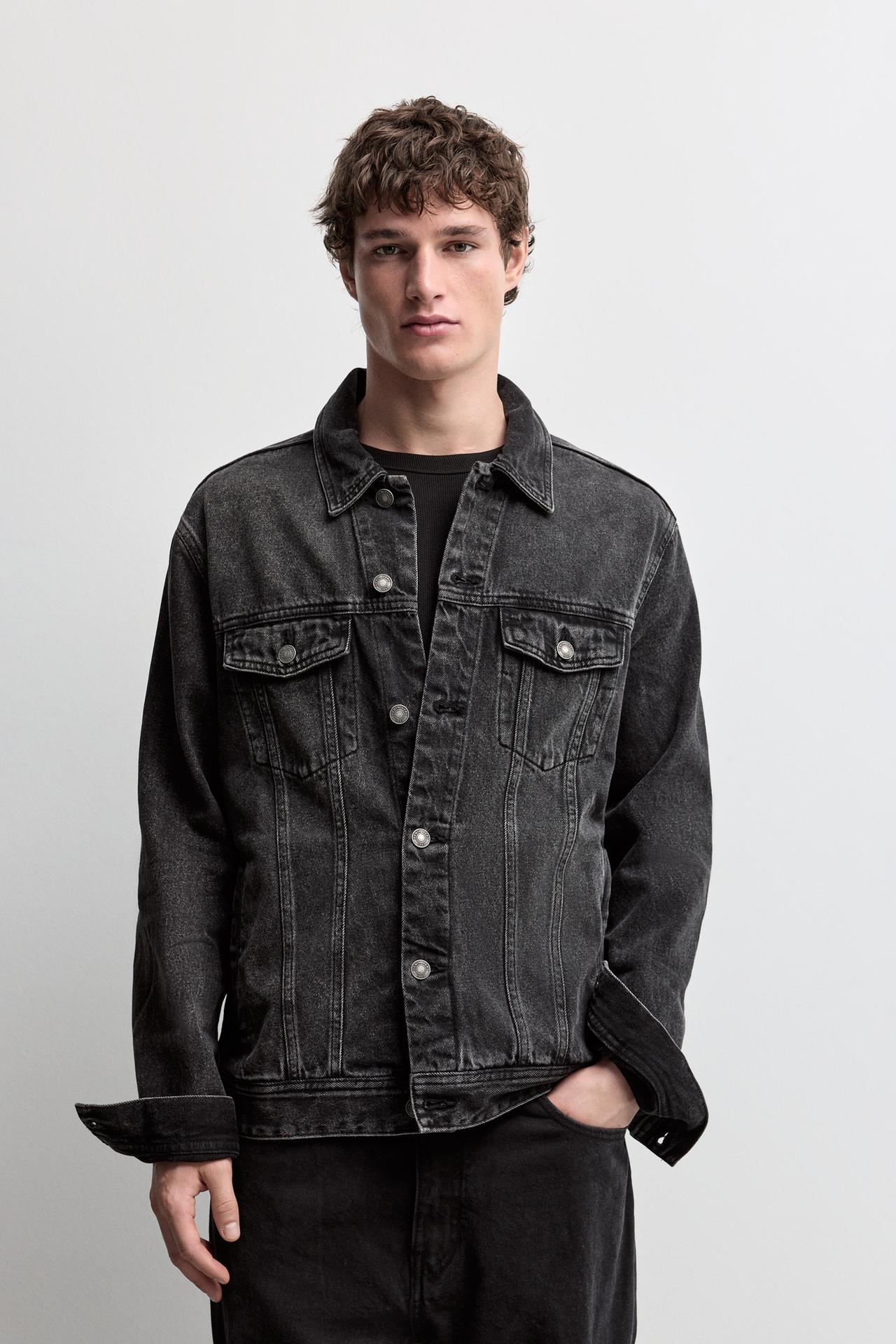 Basic denim jacket — FADED BLACK