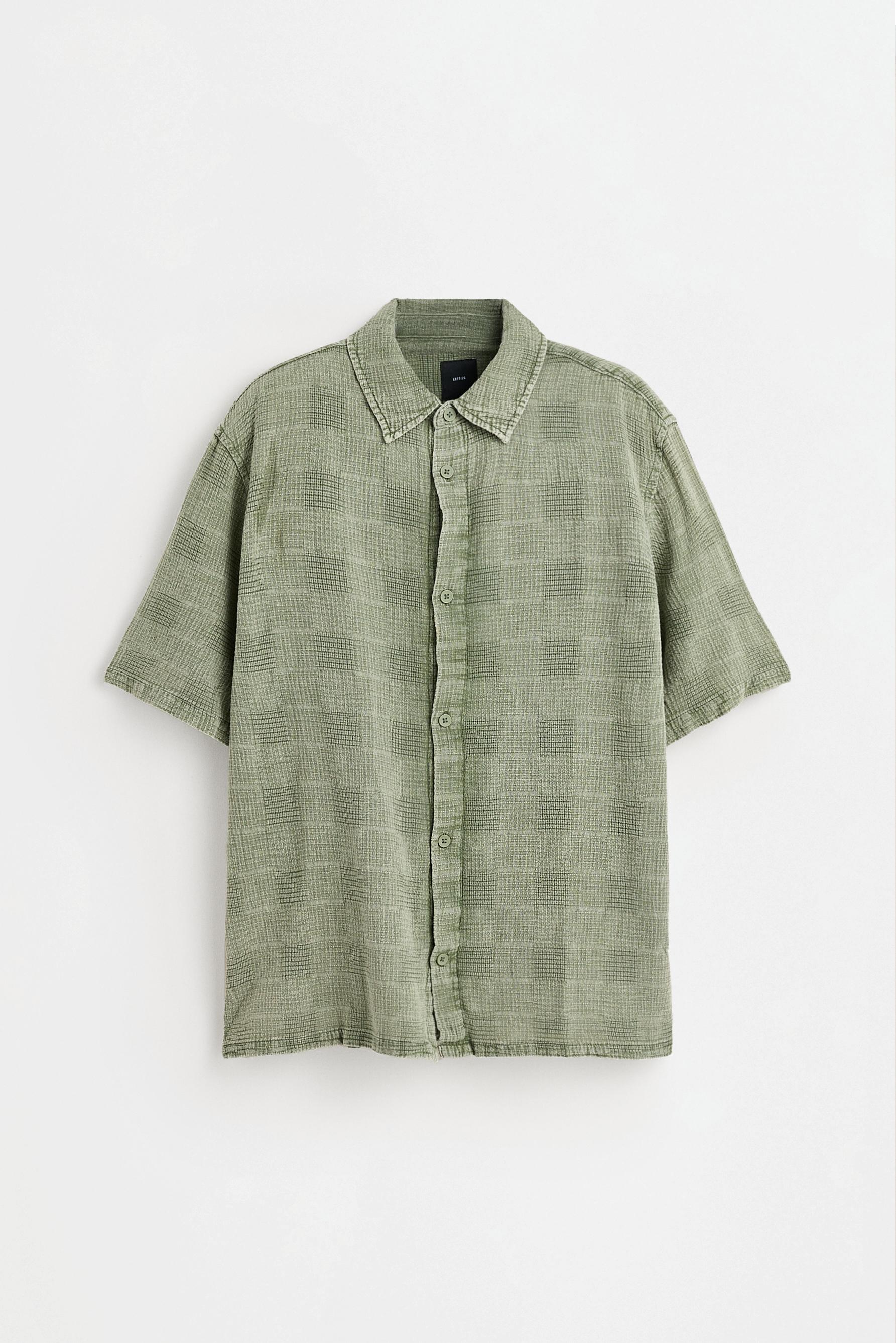 Plaid short sleeve shirt — GREEN