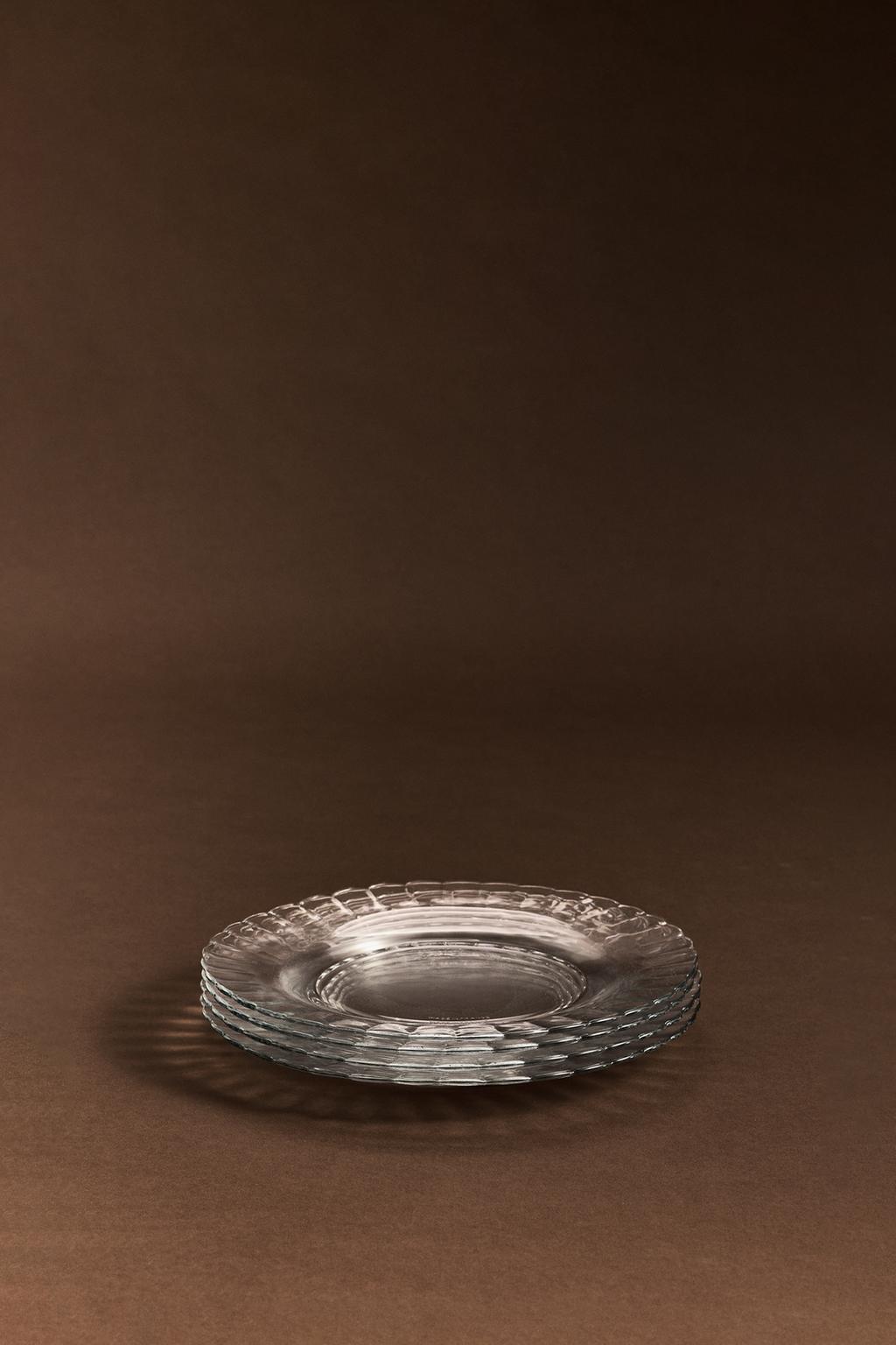 Pack of 4 Duralex® transparent glass dessert plates 21 cm – Lefties – صورة المنتج