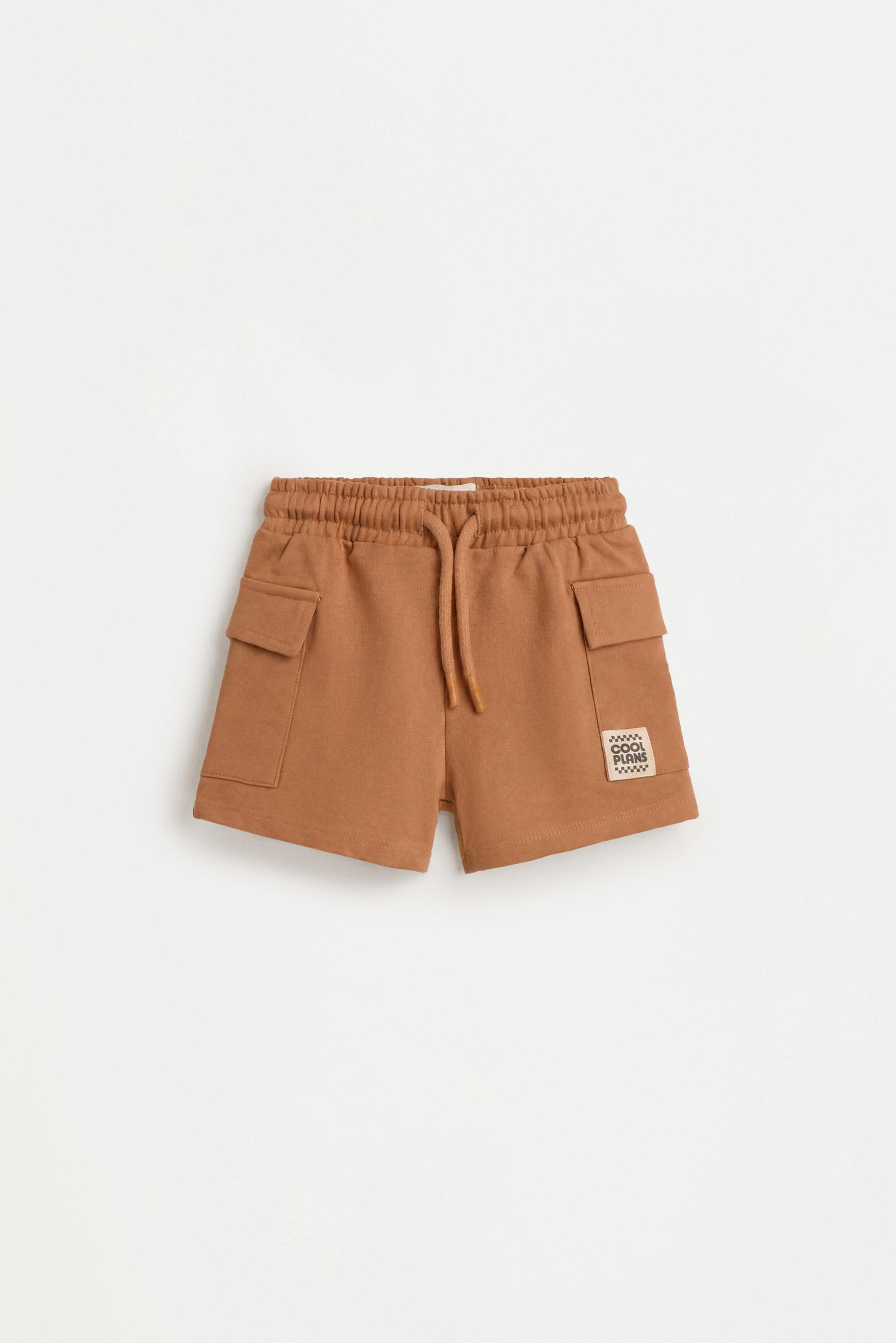 Plush cargo Bermuda shorts — PUMPKIN