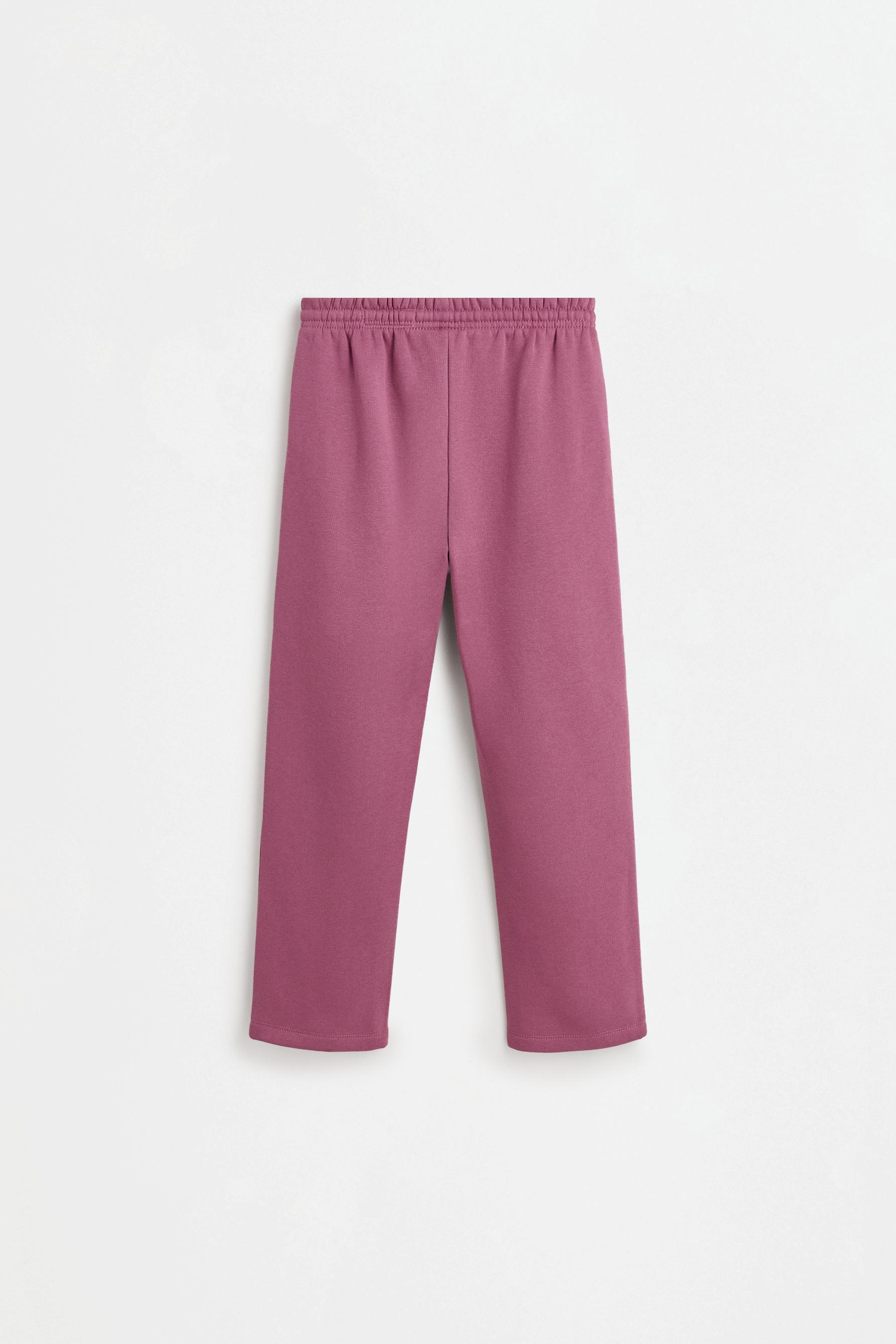 Straight-leg plush trousers — DARK PINK