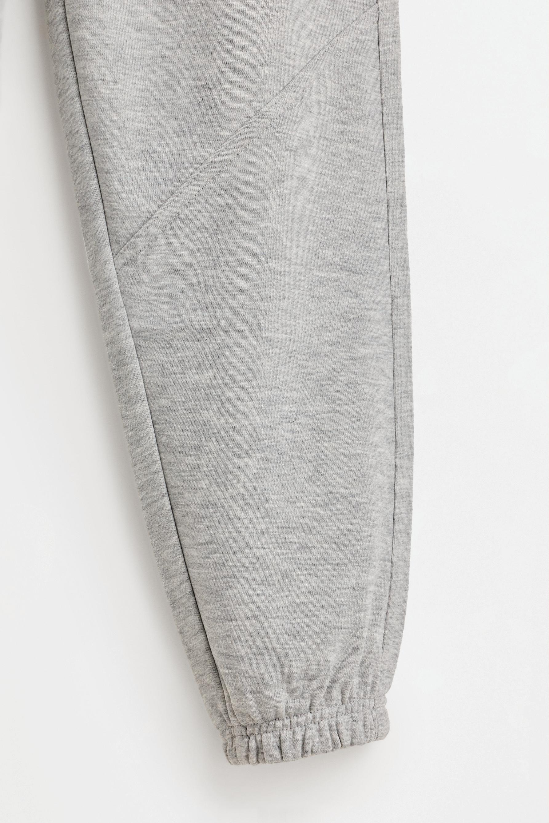 Plush trousers with seam detail — GREY MARL