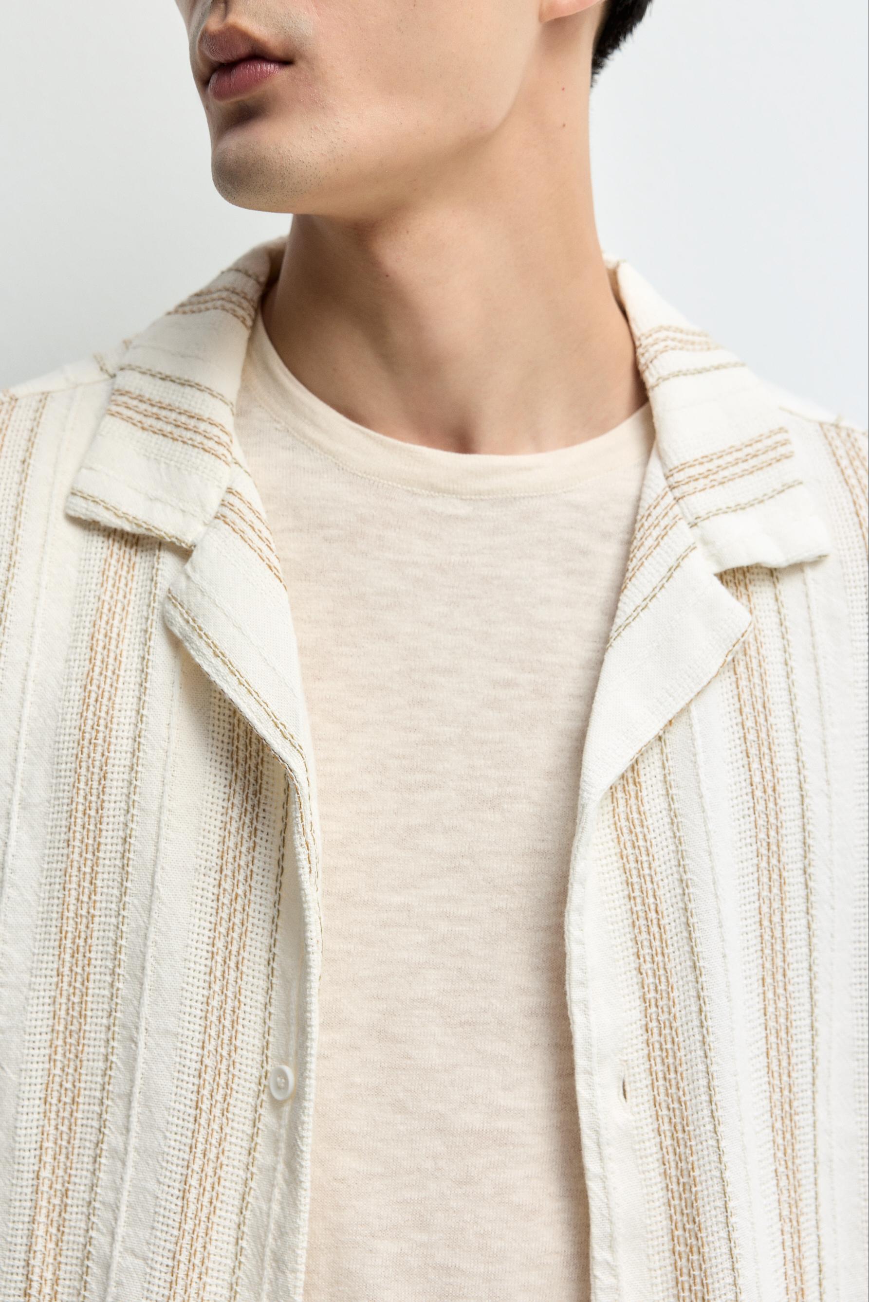Striped rustic shirt — WHITE