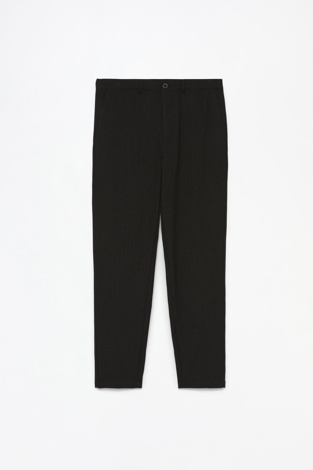 Textured tailored fit trousers