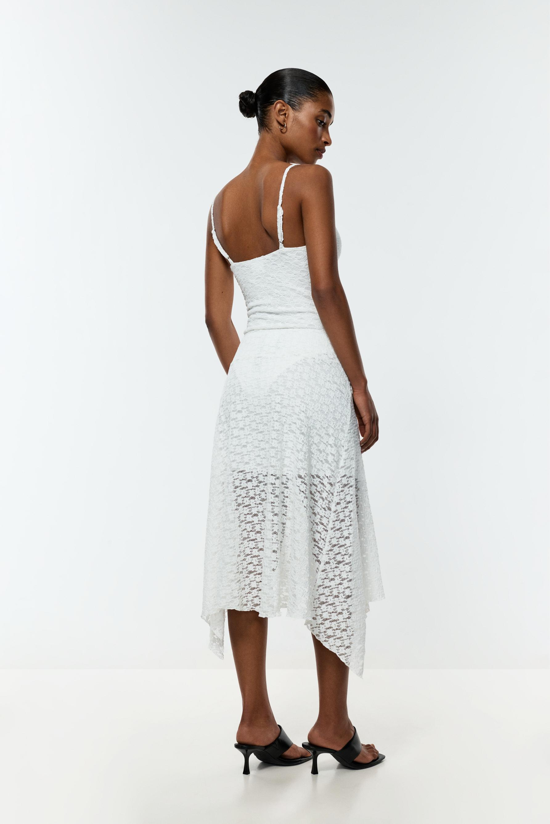 Lace midi skirt — OFF WHITE