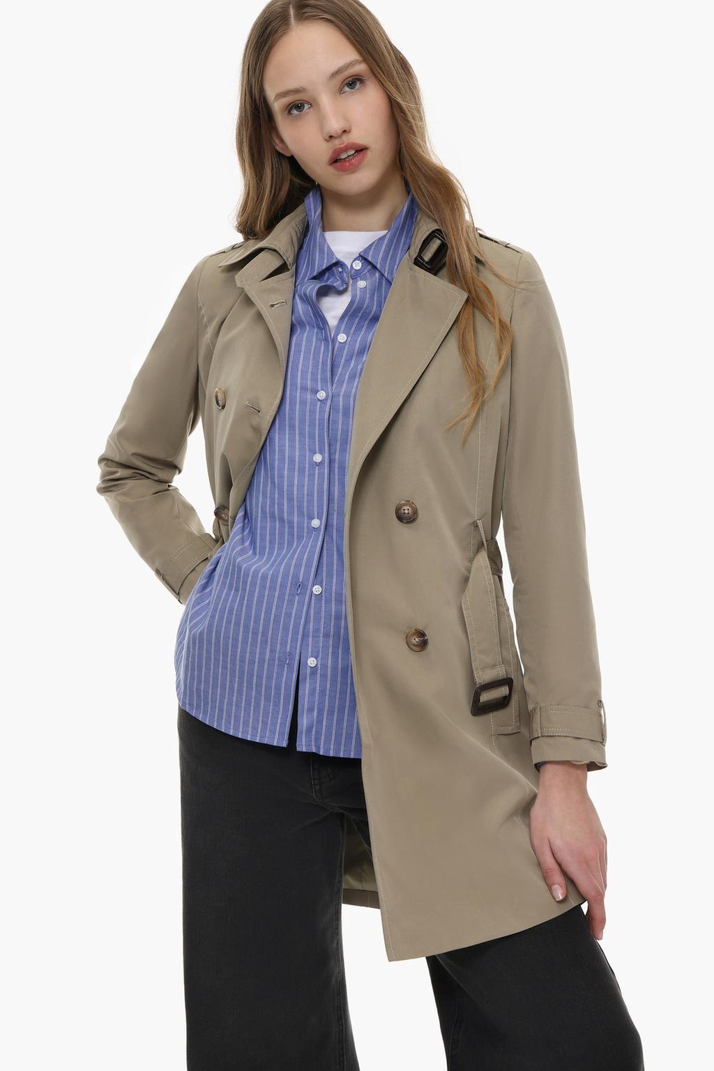 Belted trench coat