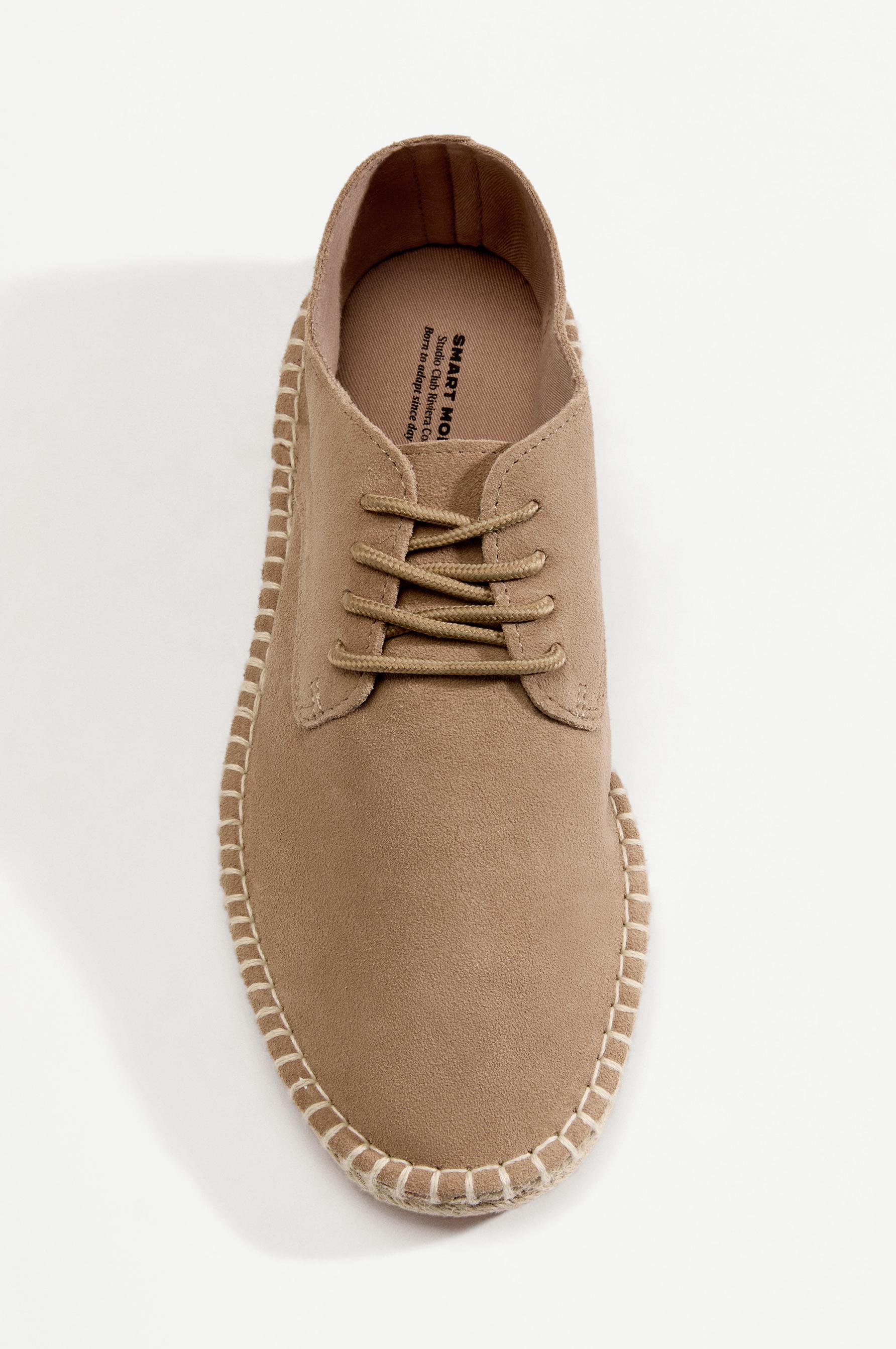 Leather Blucher dress shoe — BEIGE