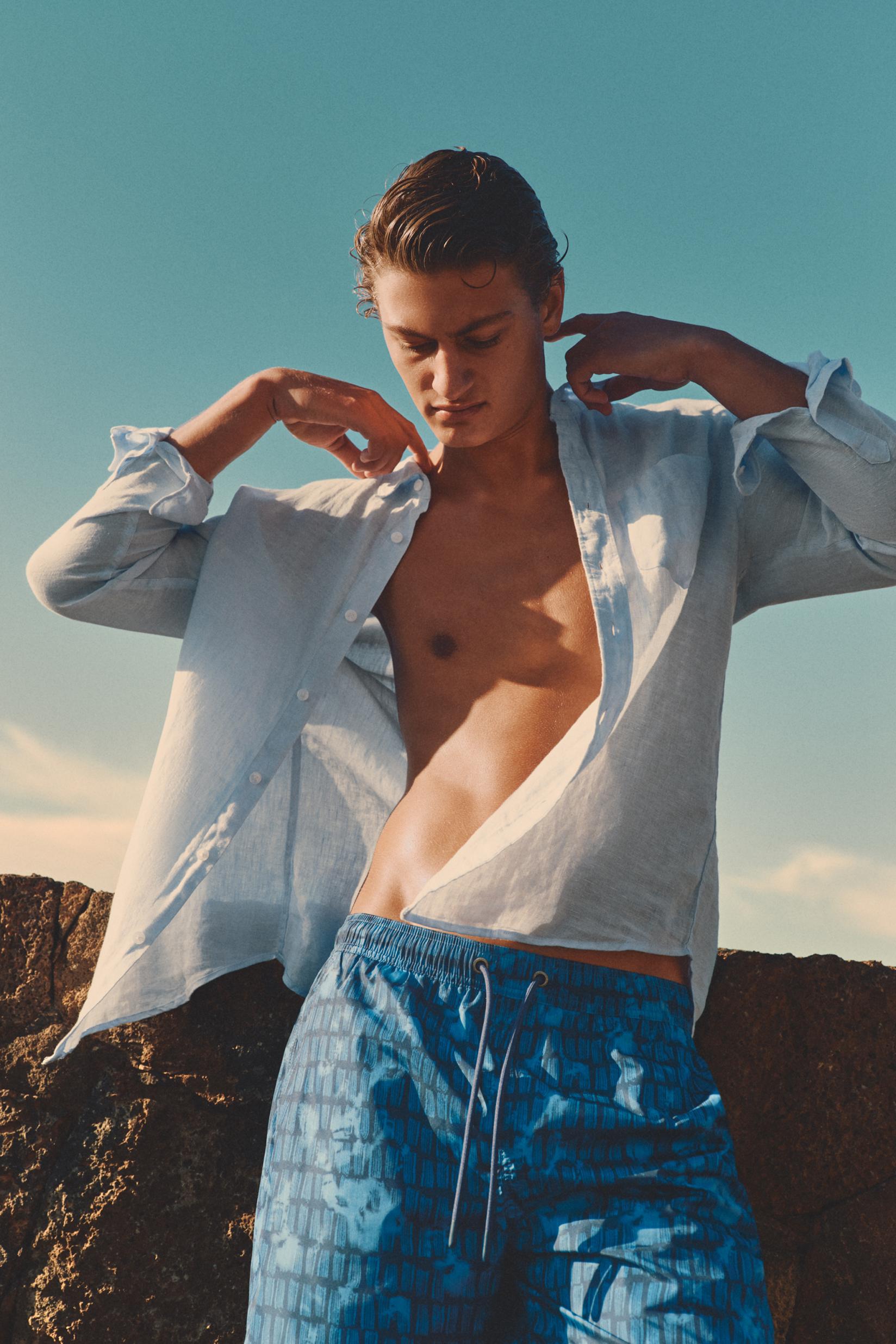 100% linen shirt — SKY BLUE