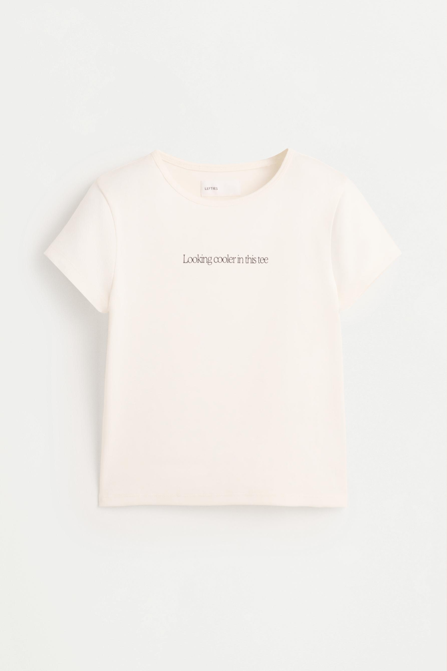 Printed Cropped T-Shirt — OFF WHITE