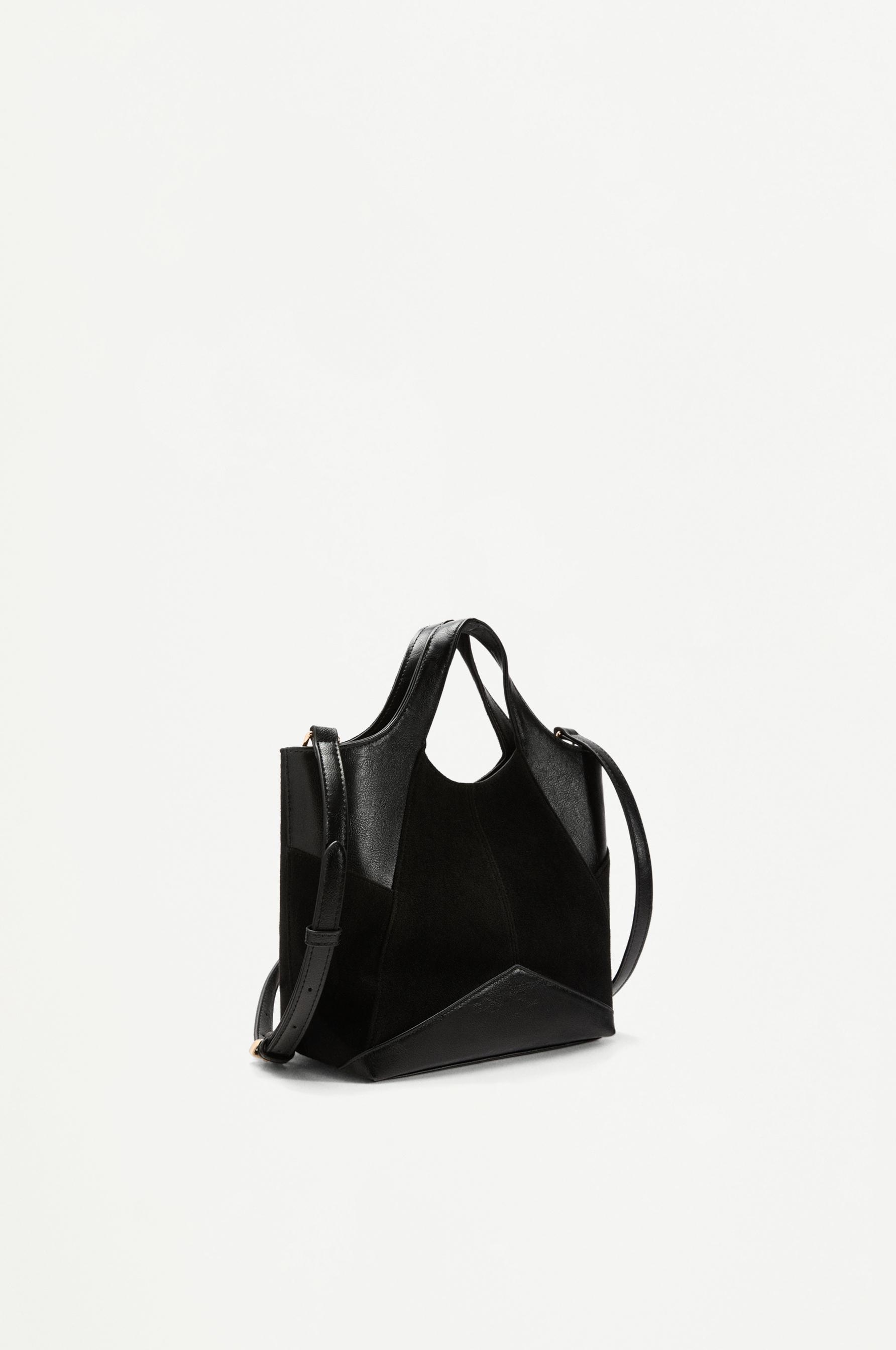 Patchwork crossbody bag — BLACK