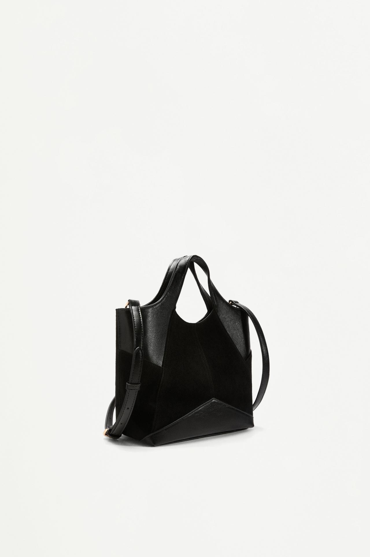Patchwork crossbody bag — BLACK