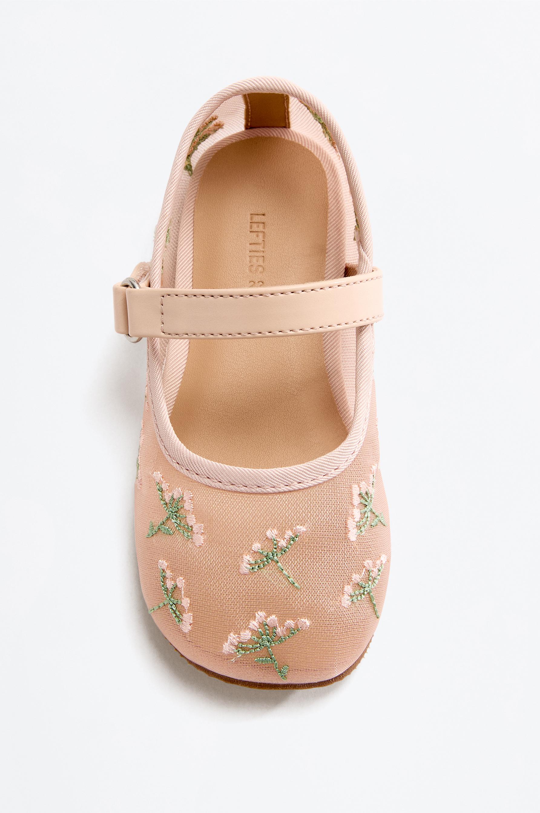 FLORAL BALLET FLAT — ECRU