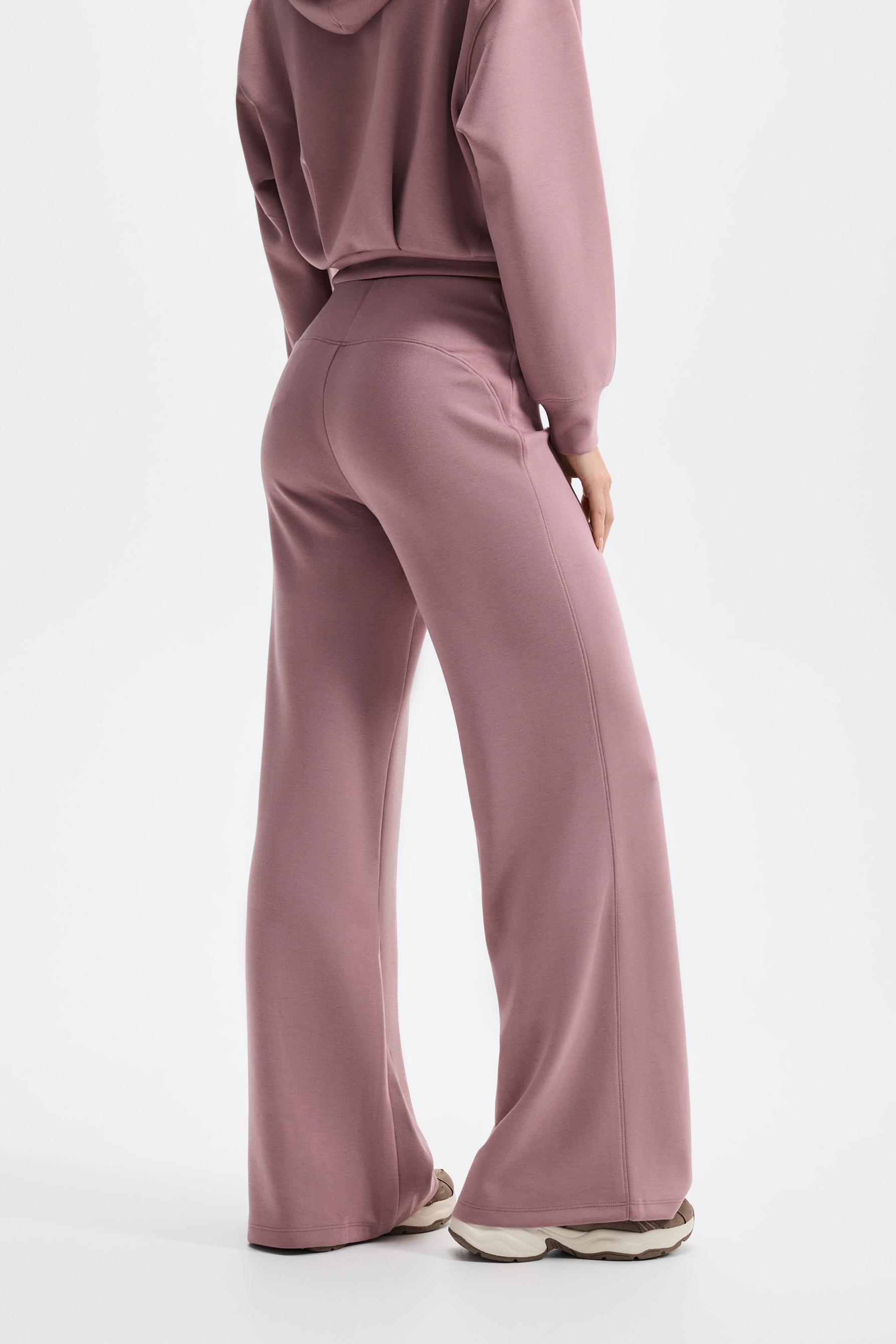 Flowing flared tracksuit trousers — PINK