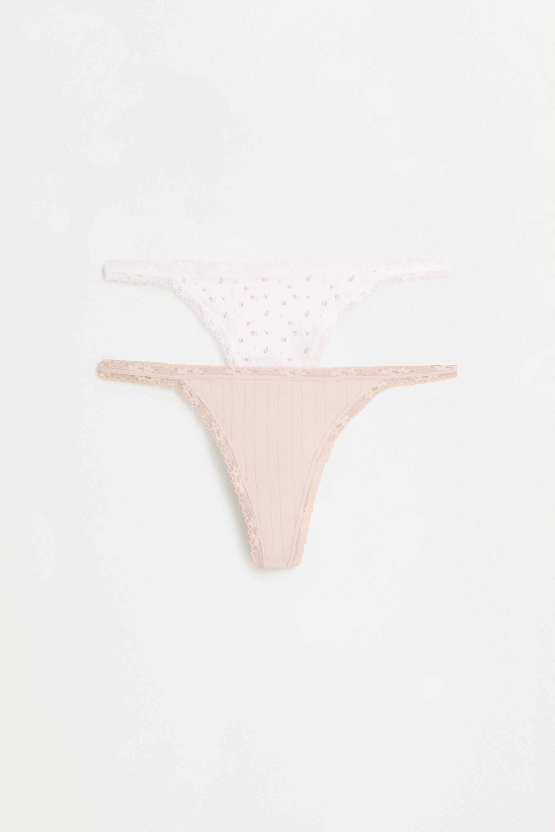 Lace thongs (2-pack) — WHITE