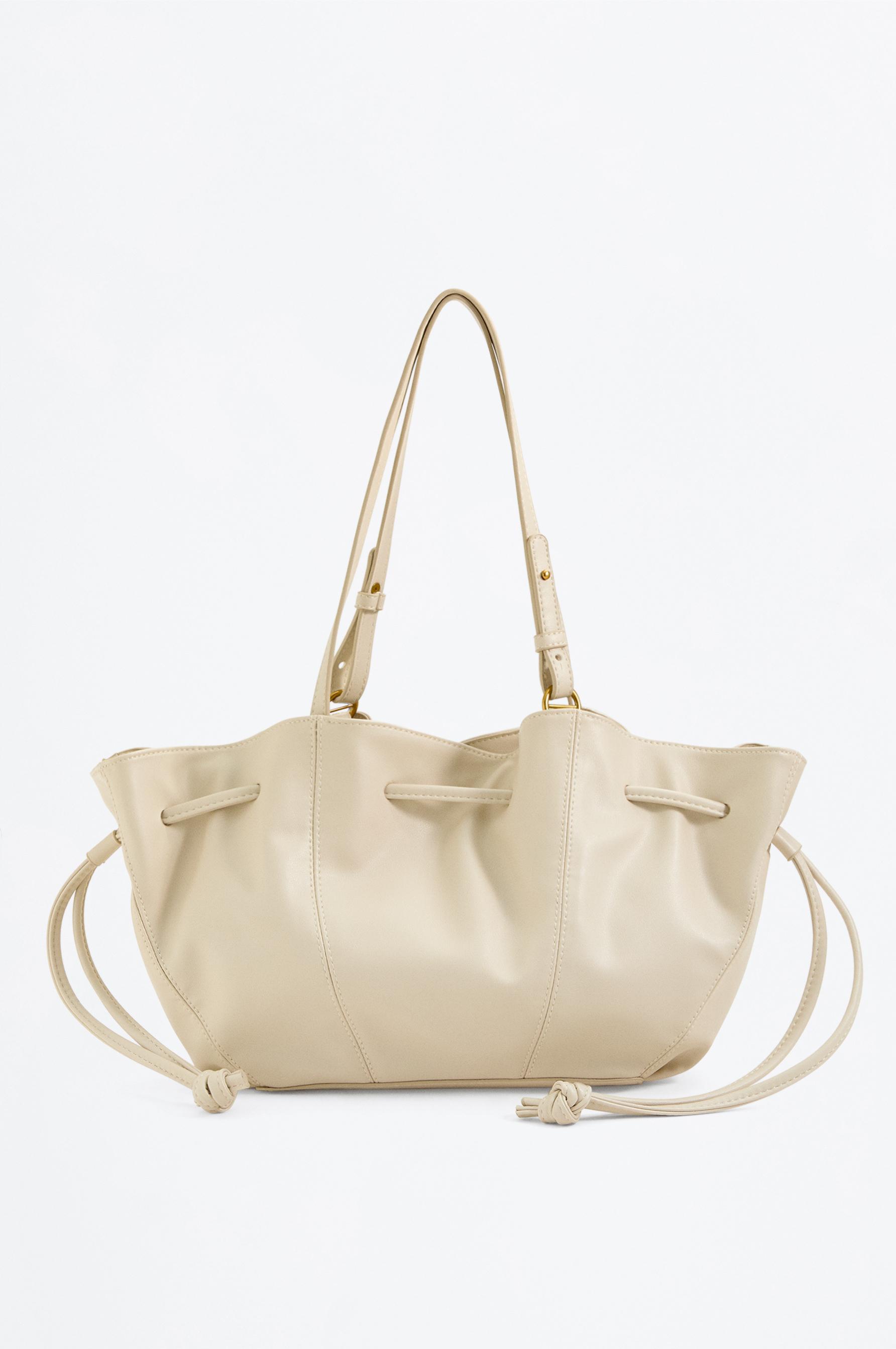 Gathered shoulder bag — ECRU