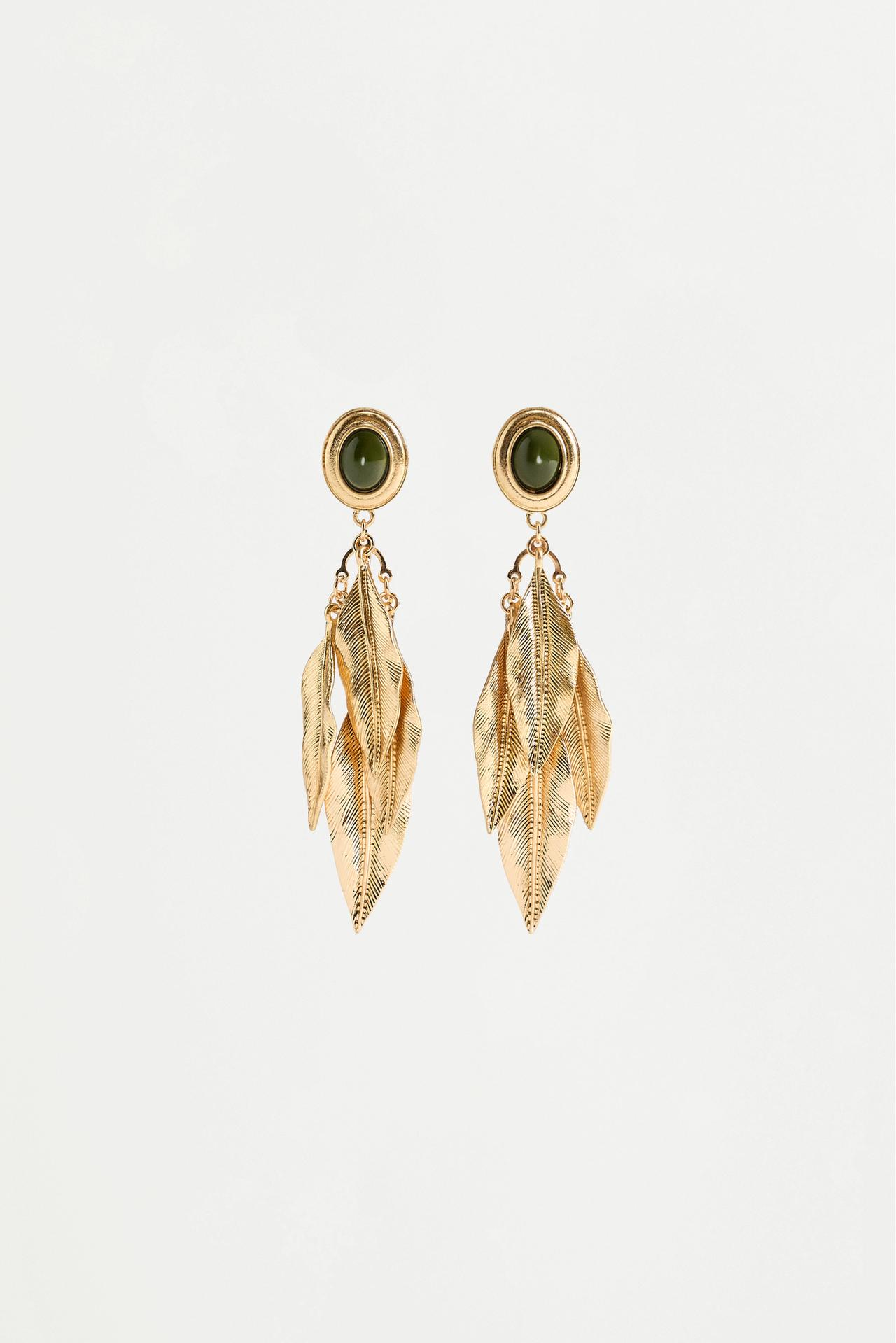 Gold feather earrings — GOLD