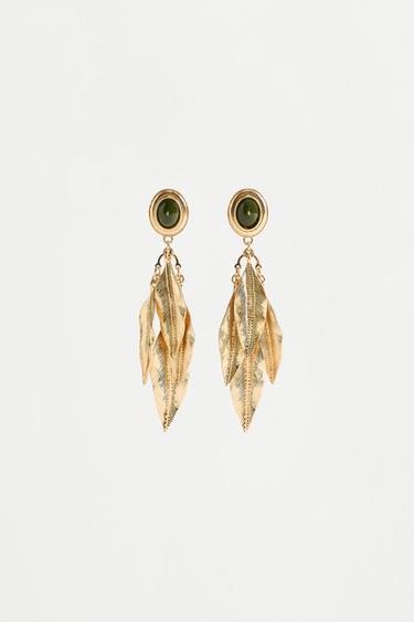 Gold feather earrings — GOLD 1
