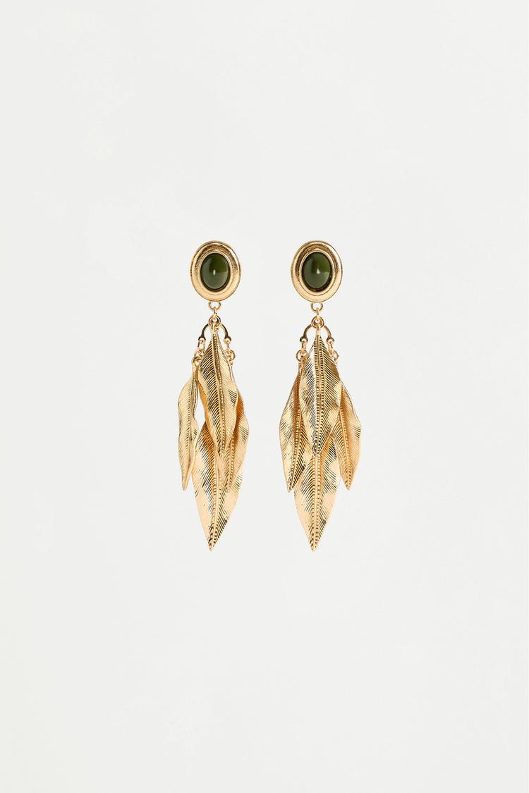 Gold feather earrings — GOLD