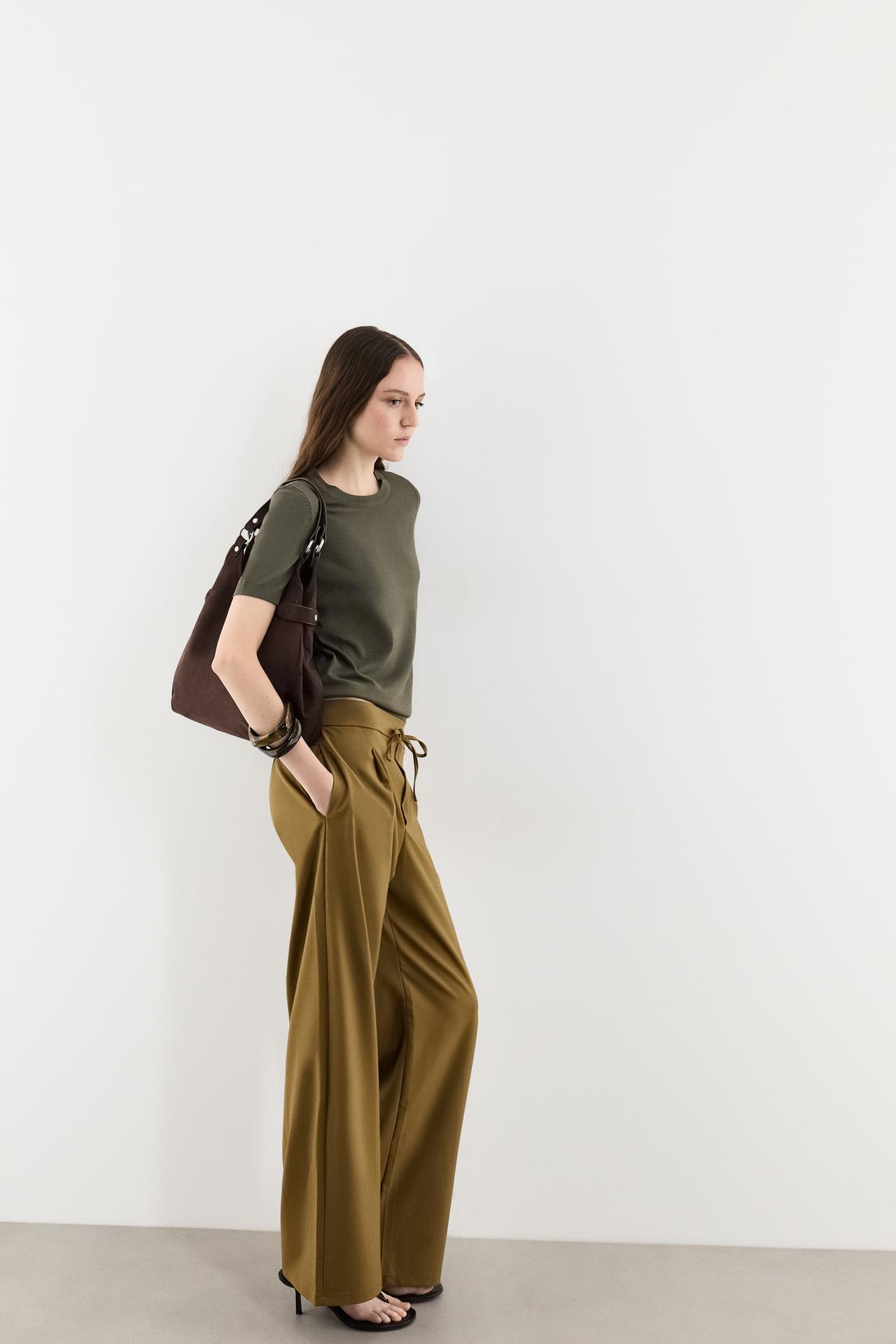 Basic straight trousers — DARK KHAKI