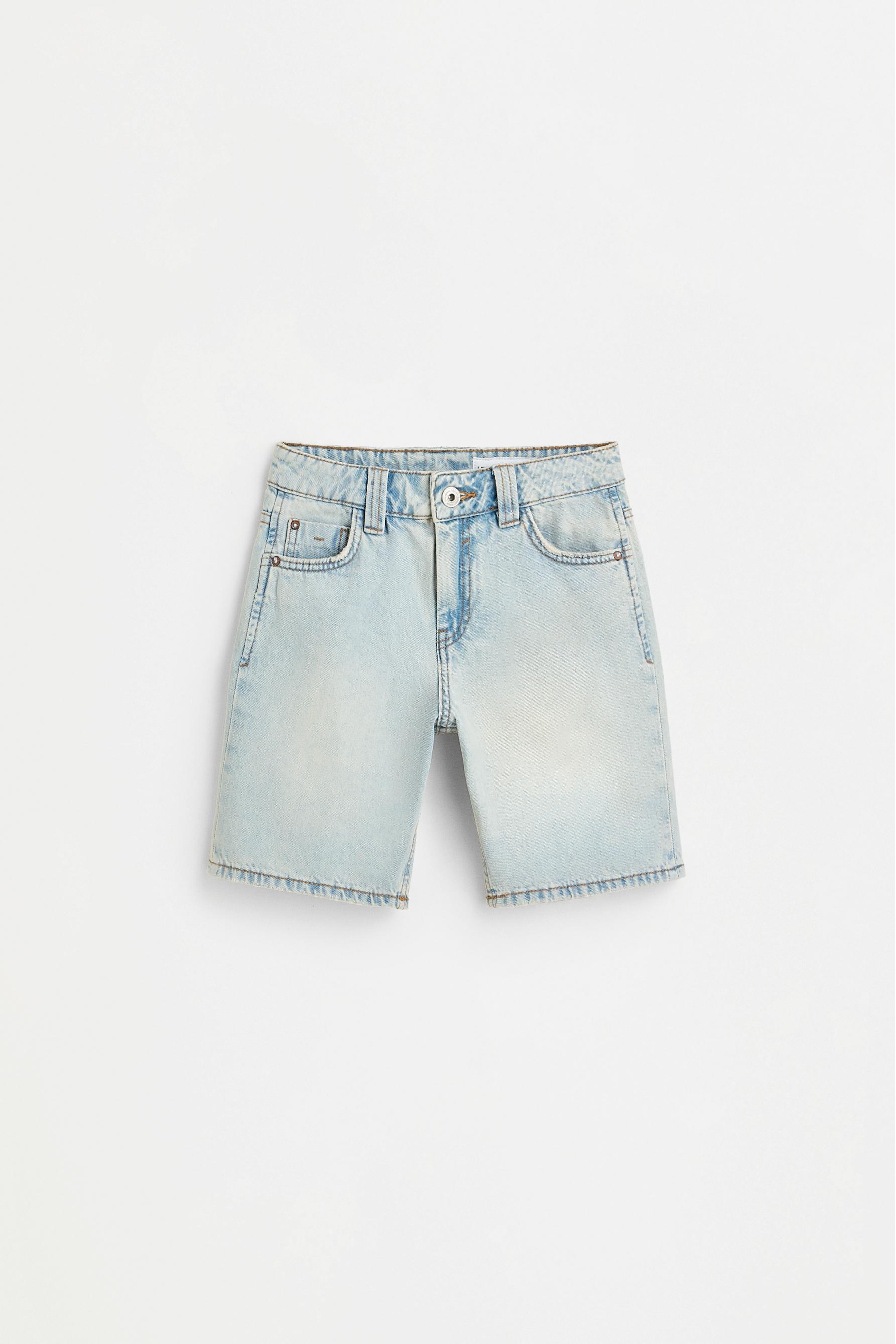Relaxed fit denim Bermuda shorts — SKY BLUE