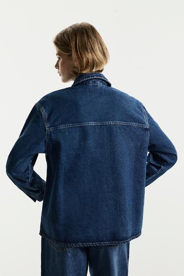 Denim overshirt with pockets — INDIGO 5