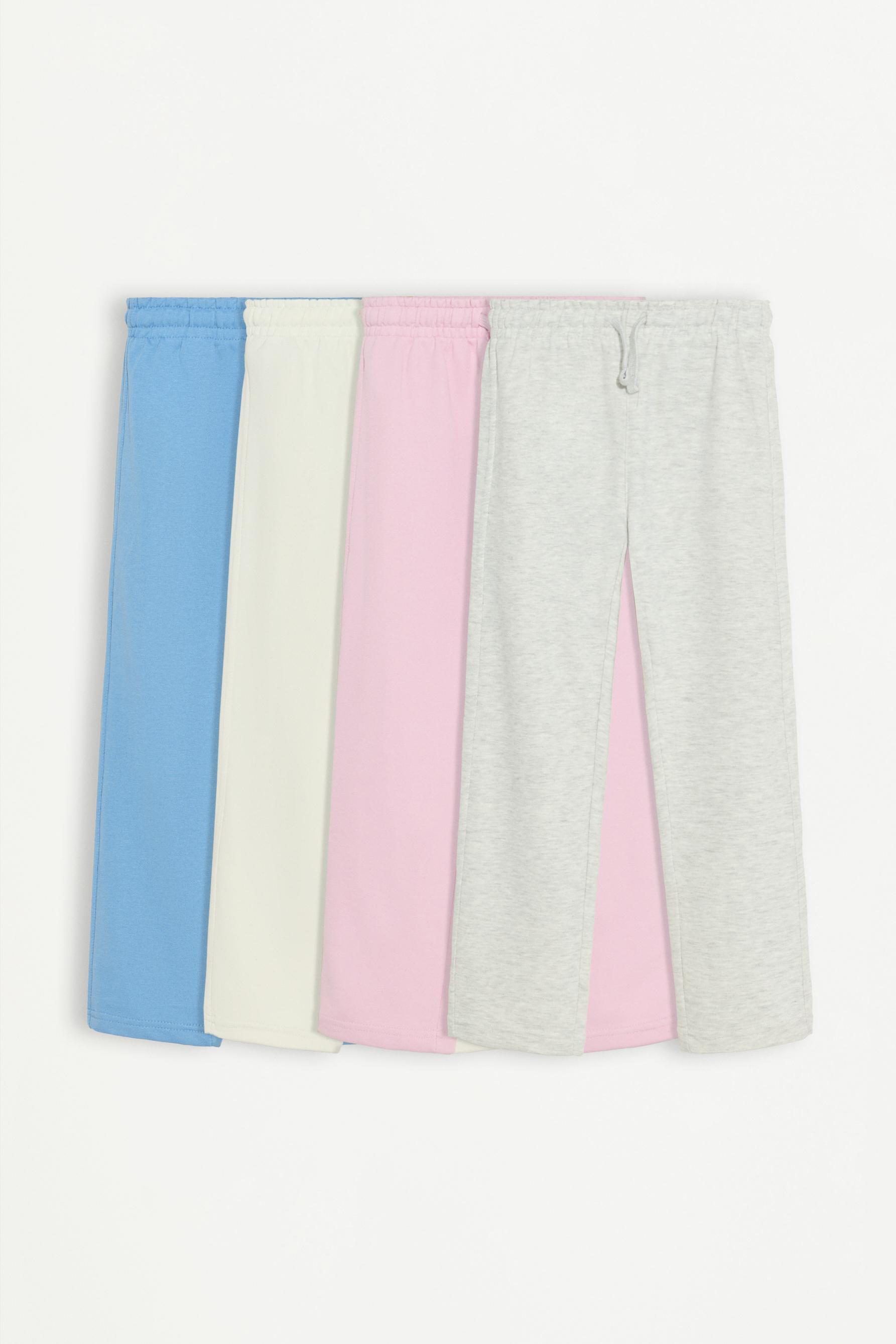 Pack of 4 plain plush trousers — PALE GREY