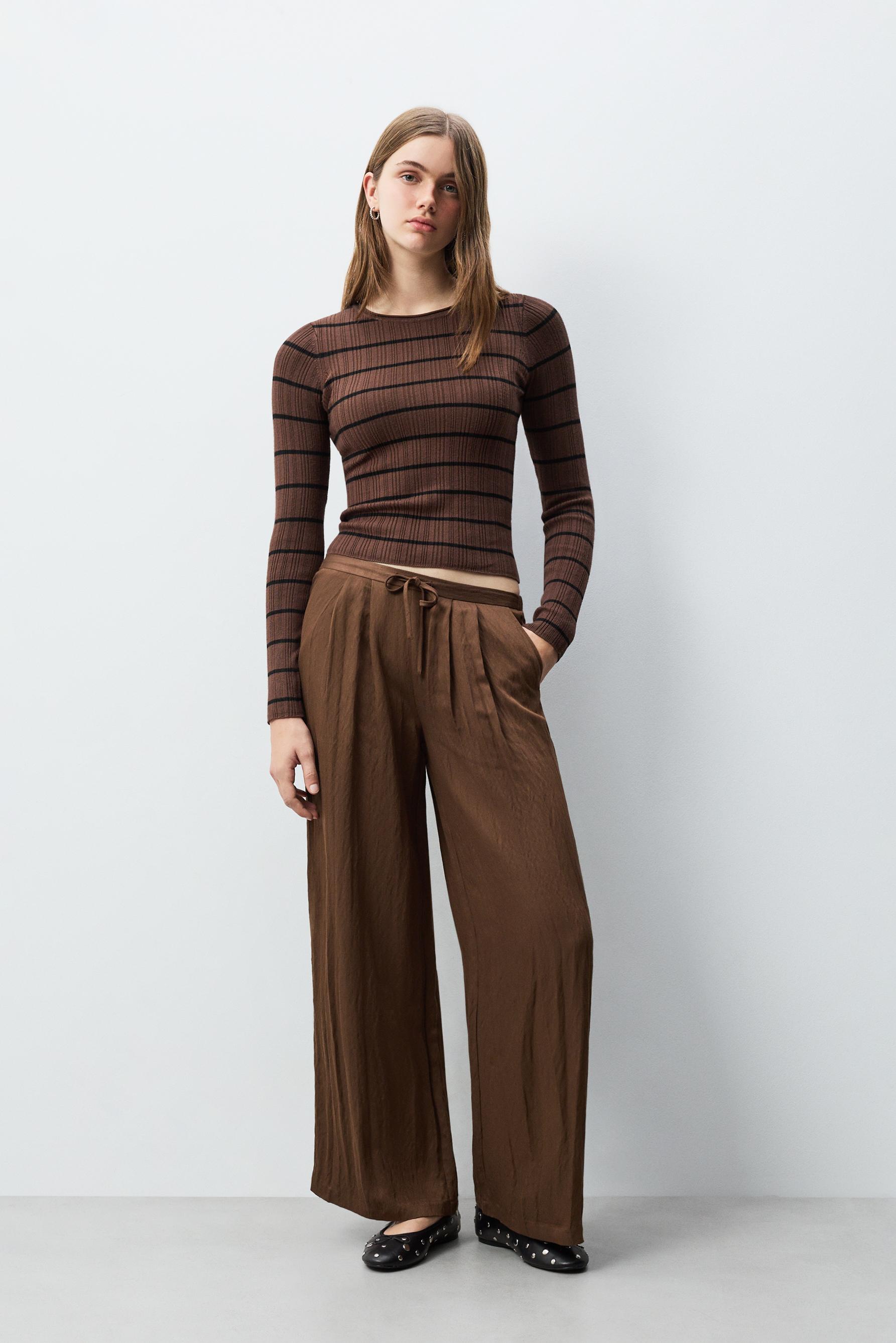 Pantalón wide leg pinzas