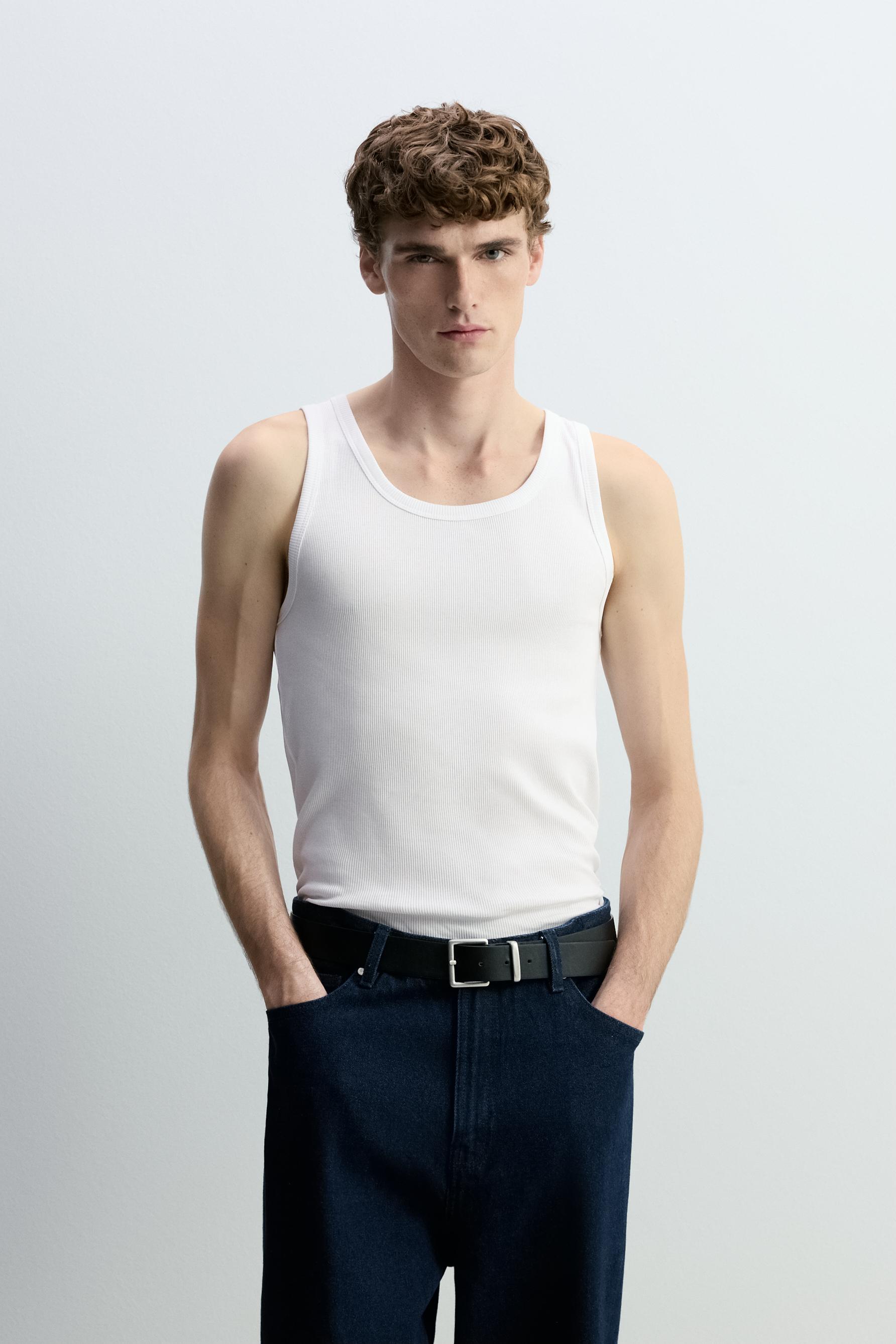 Ribbed vest top — OFF WHITE