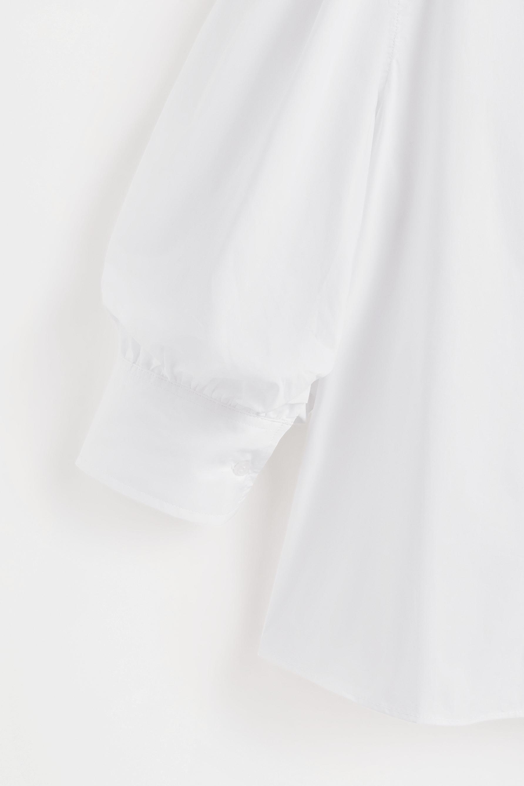 Balloon sleeve blouse — WHITE